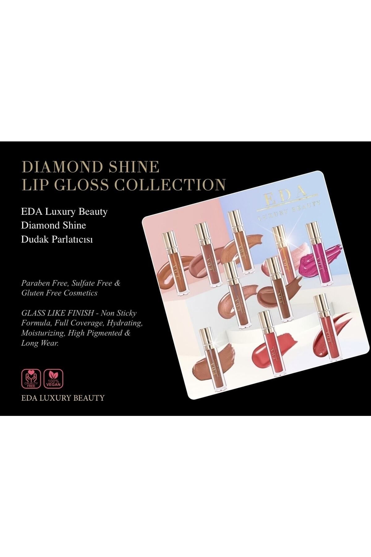EDA LUXURY BEAUTY-Love Rose Pink Lipstick - Peach Color, Bright Volume, Lipstick Diamond Shine 5