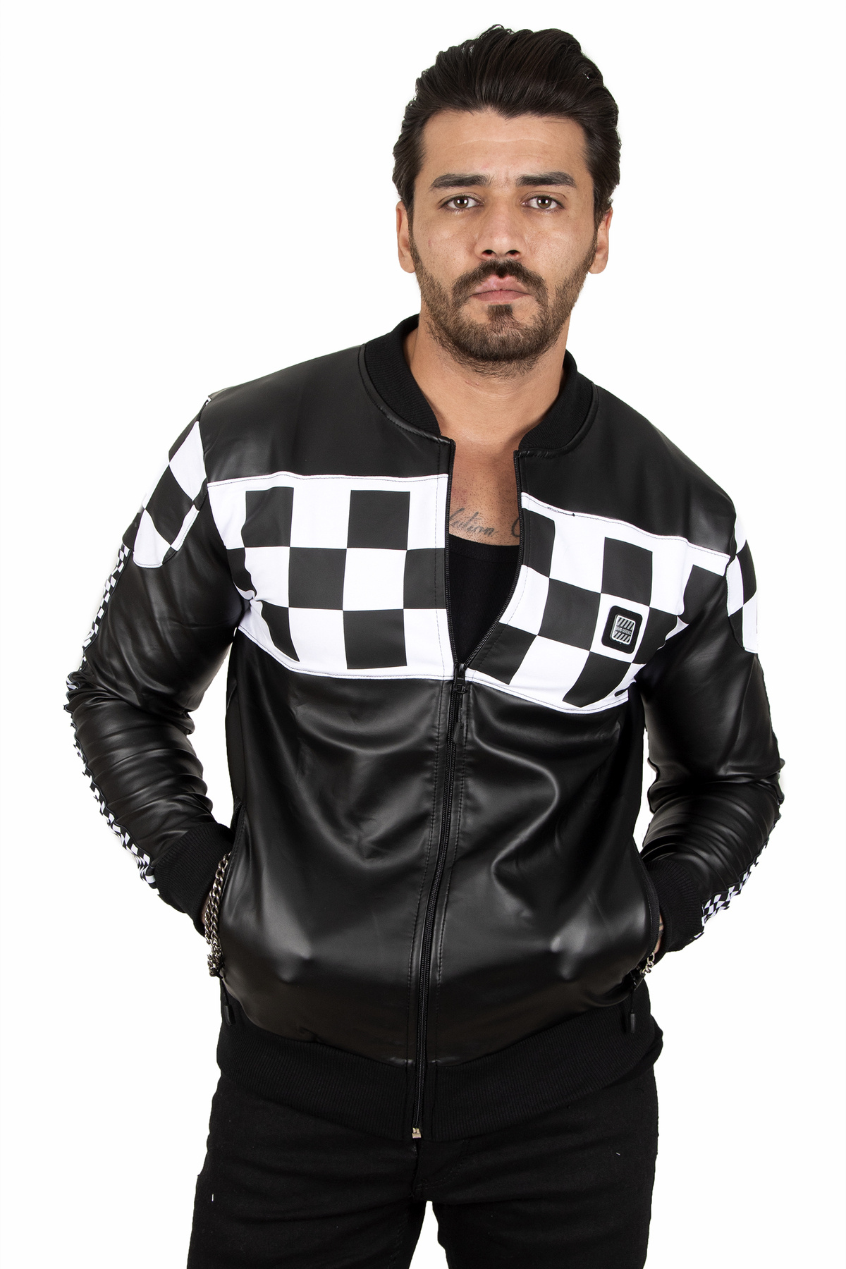 کاپشن مردانه سفید DeepSea | DAVEK2100182 اورجینال - تصویر 4