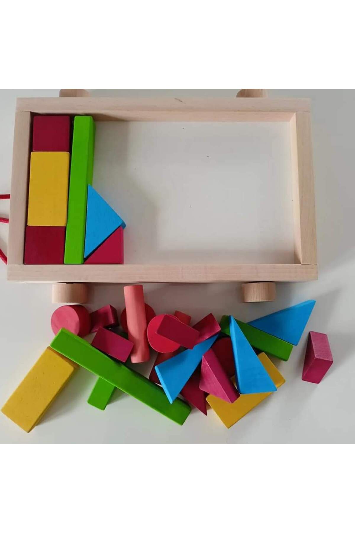 Toy Oyuncak Okul Öncesi Arabalı Blok Anaokulu Montessori Kavram Oyuncak Geometrik Şekiller Renkli Eğitim Blokları fotoğrafı 2 (önizleme)