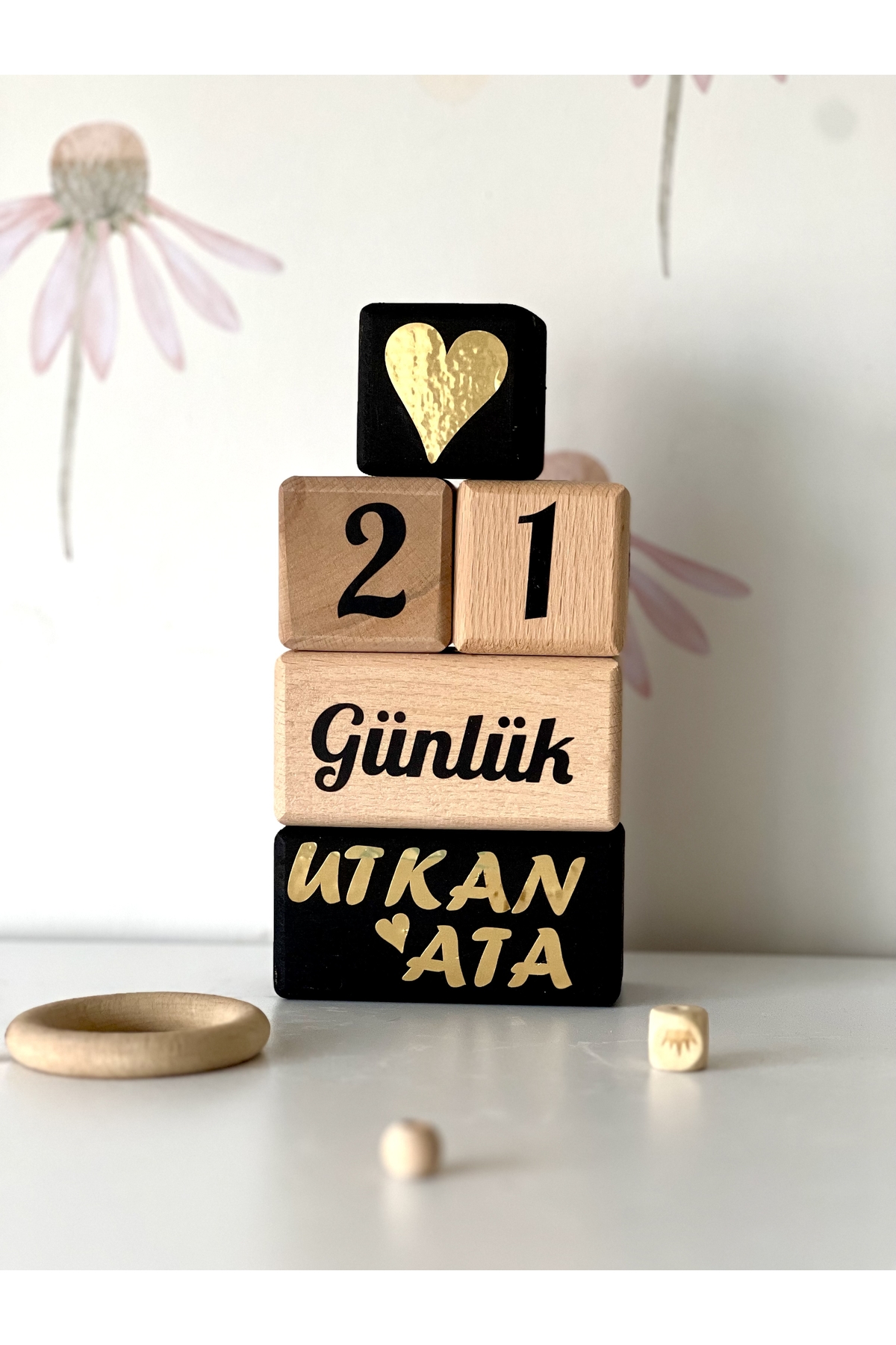 Anne bebek anı küpü siyah gold set