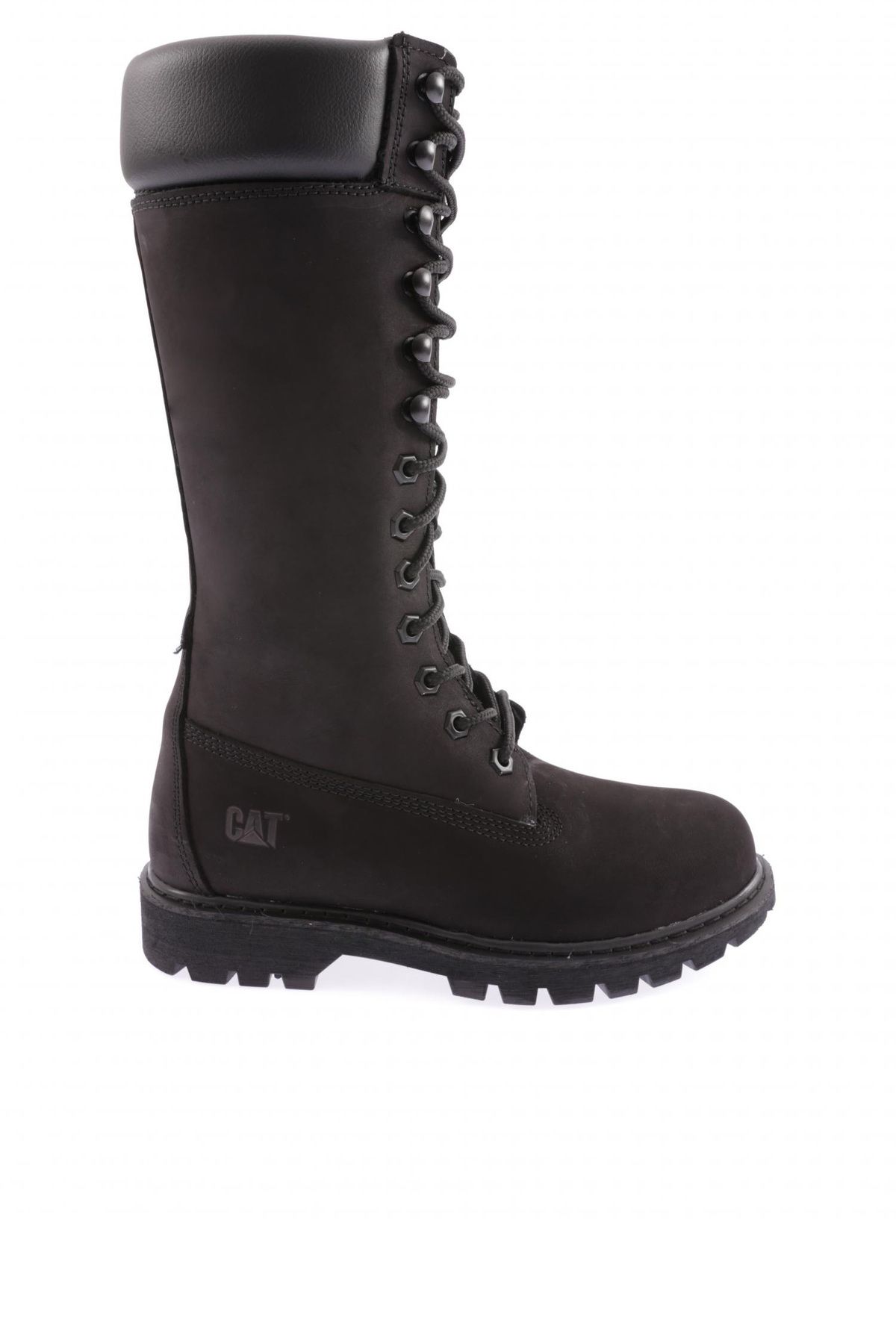Cat Knee High Boots Black Flat