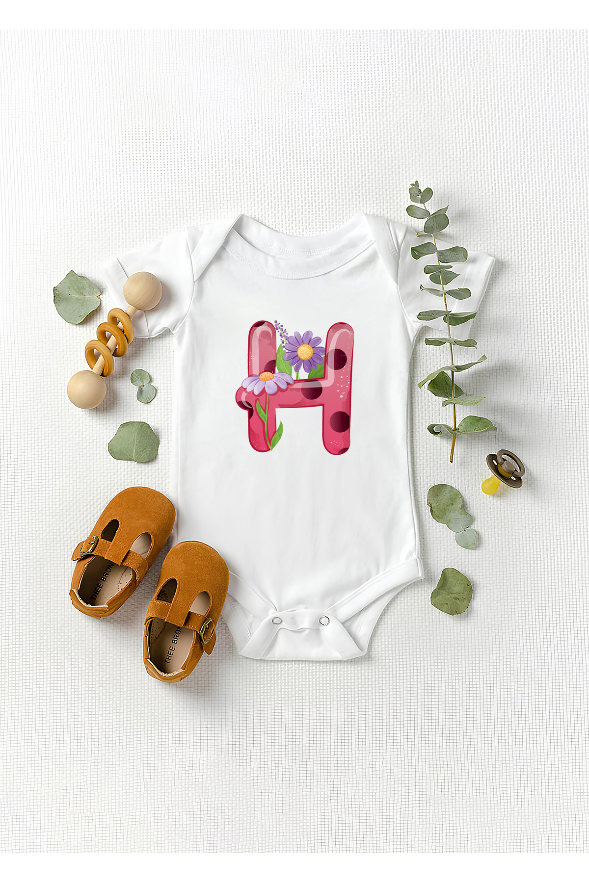 بادی نوزادی پسرانه – دخترانه سفید Lotus Baby | LTSBBYHHARF اورجینال - تصویر 2