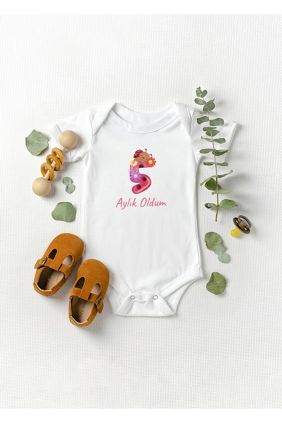 بادی نوزادی پسرانه – دخترانه سفید Lotus Baby | LTSBBY5SAYI اورجینال - تصویر 2