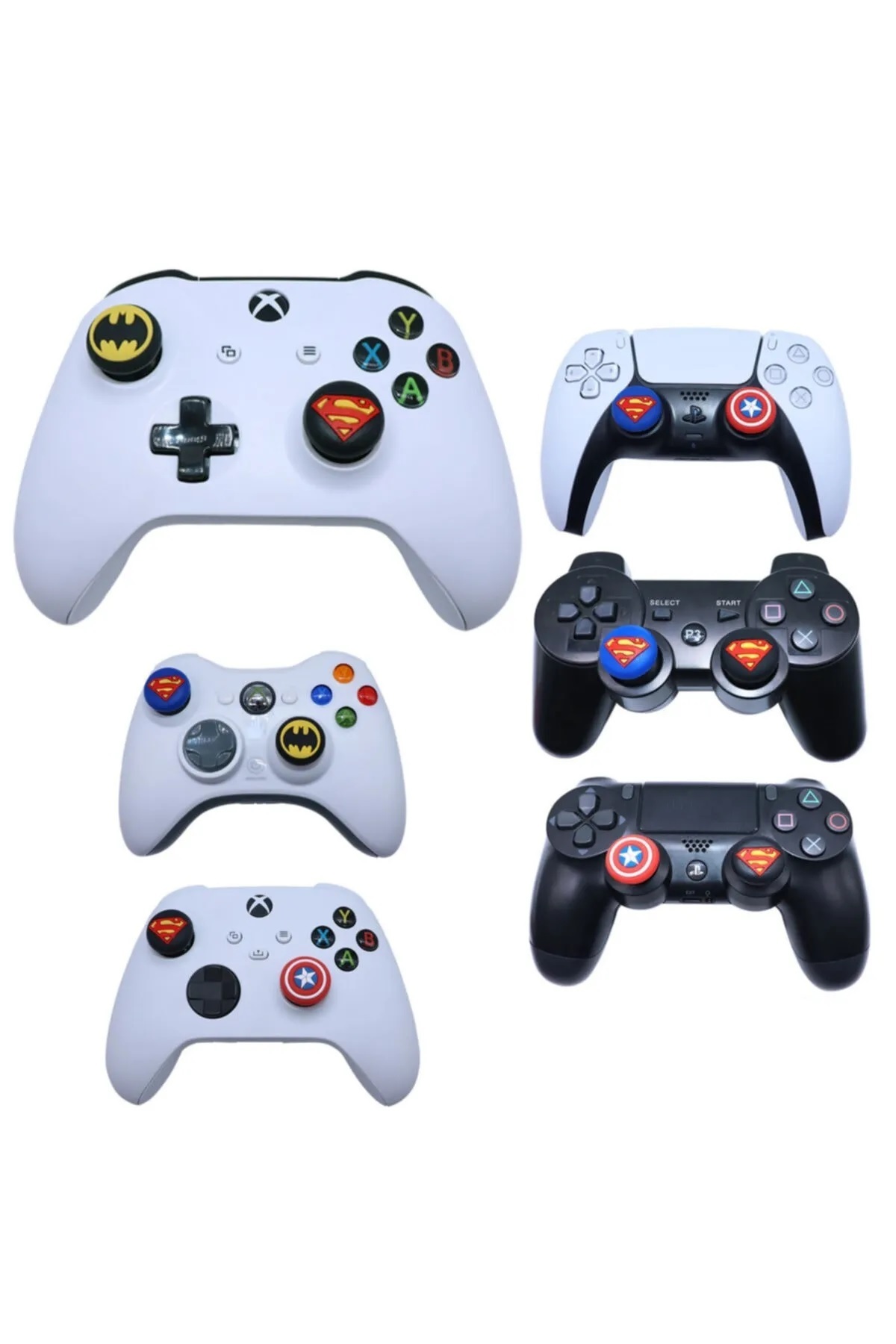 Desenli Sony Ps5/ps4/ps3 Analog Koruyucu Silikon Pad-kaptan Amerika 2