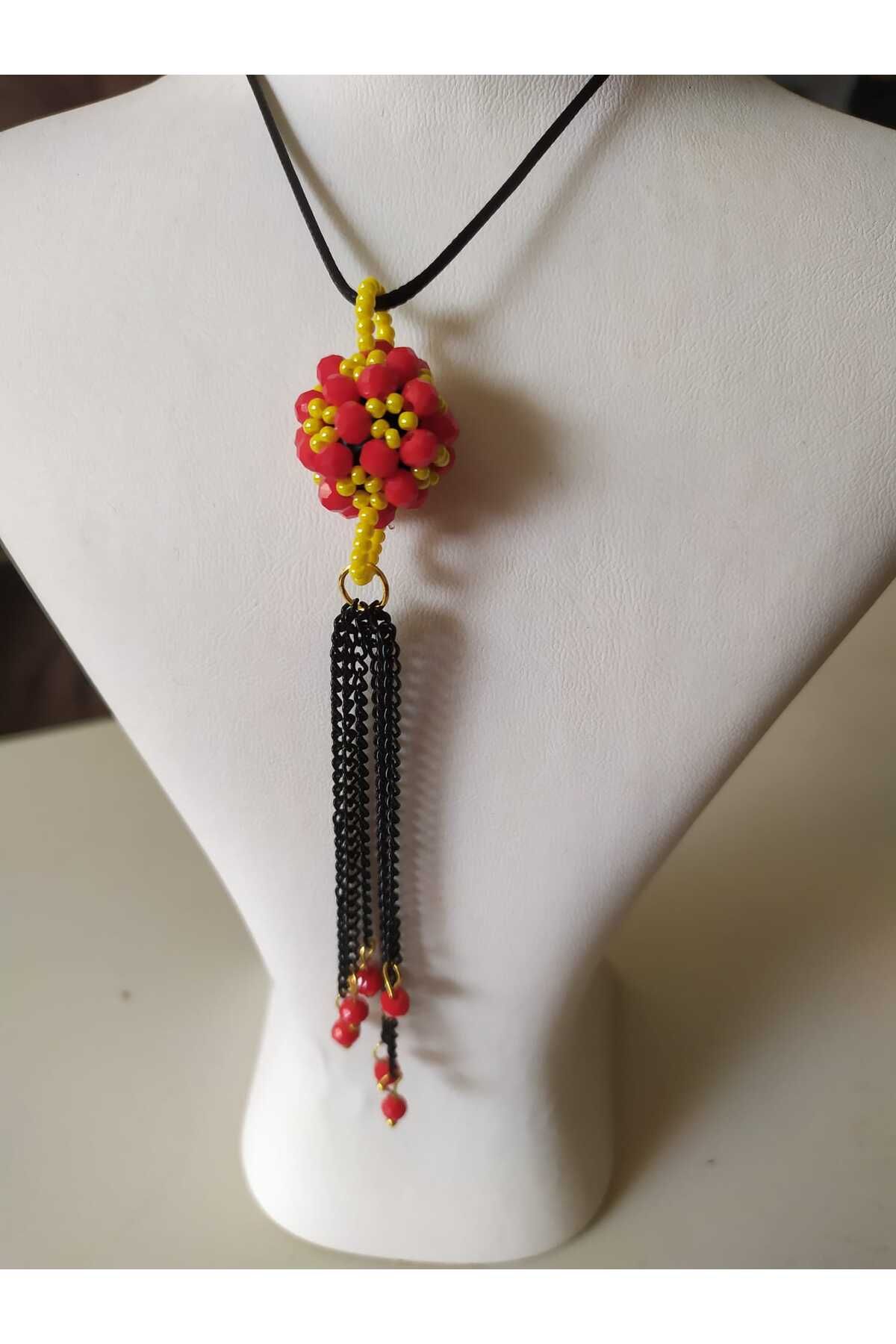 Yellow bead necklace deals