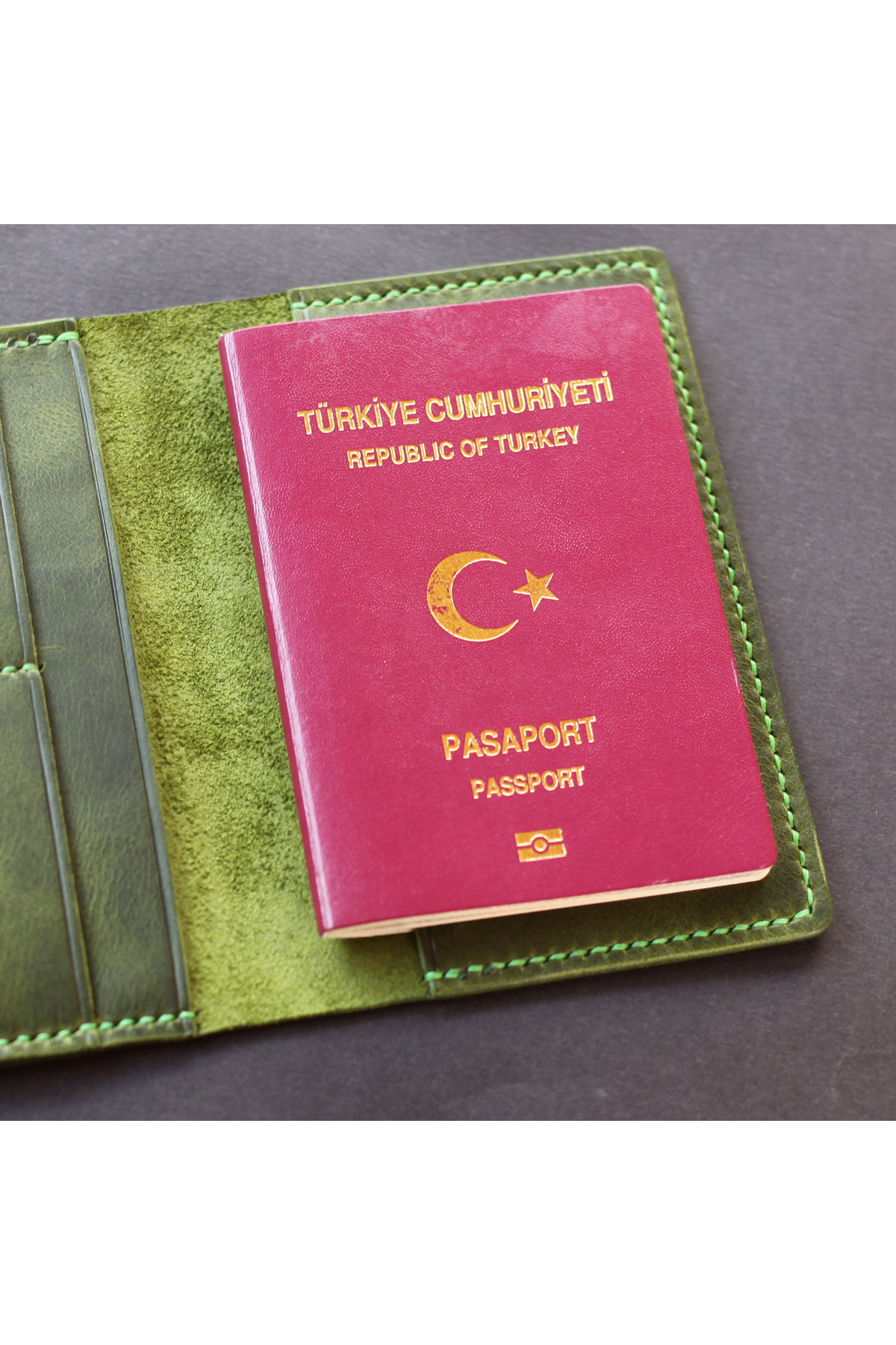 کیف پول مردانه سبز Çakıl Tasarım | TYC00601286193 اورجینال - تصویر 2