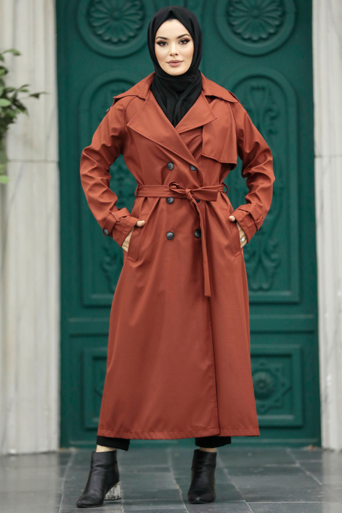 ترنچ کت زنانه برند نوا استایل Neva Style اصل BSL-5949 - تصویر 2