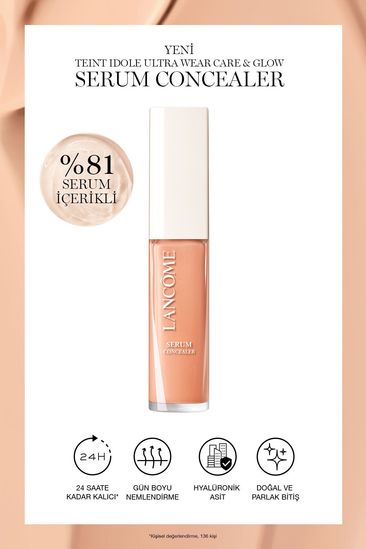 Teint Idole Ultra Wear Care & Glow Parlaklık Veren Serum Kapatıcı 220c Concealer 3614273988490