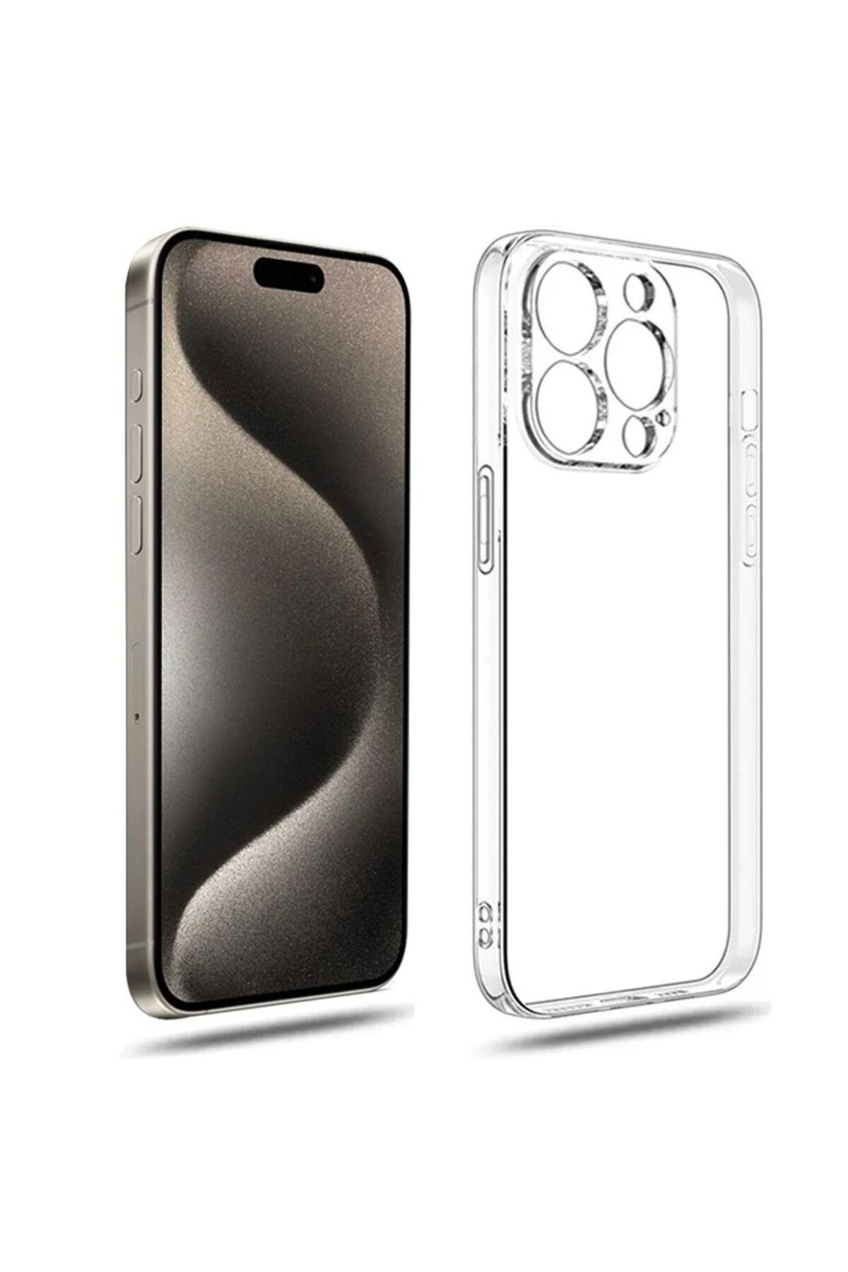Flexible Clear Silicone Shielded Cover Phone Case with Iphone 15 Pro Compatible Camera Protection