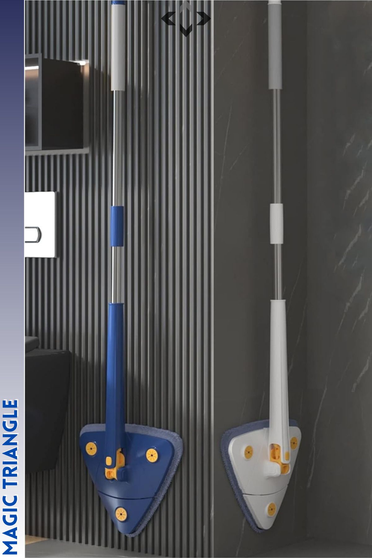 LİGROUND-MAGİC TRIANGLE Magic Triangle 360 Degree Mop Telescopic Mop 100% CLEANING 2