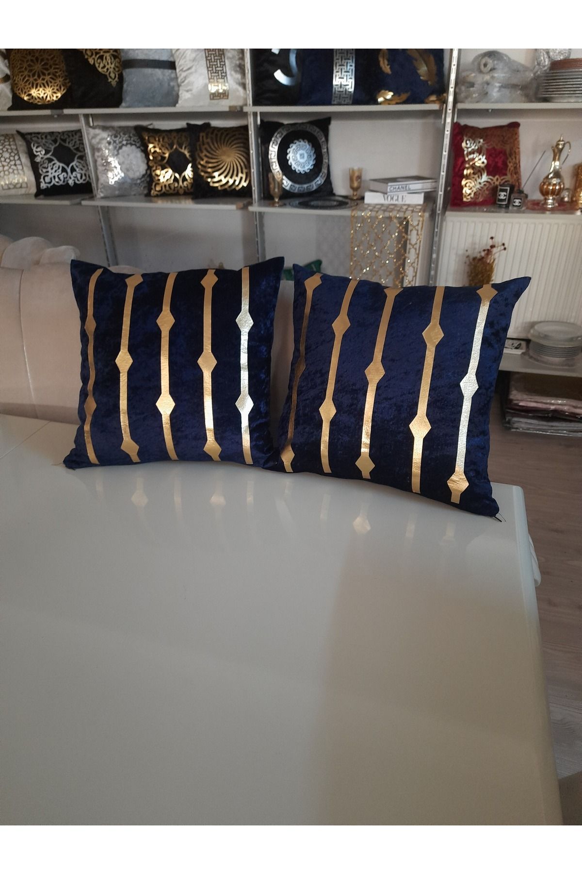 Pillow covers navy blue sale