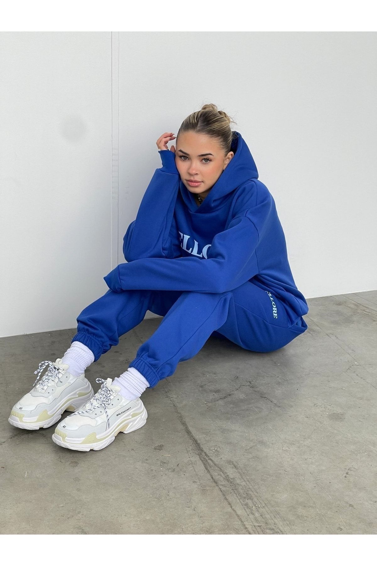 Balenciaga sweatsuit womens blue discount