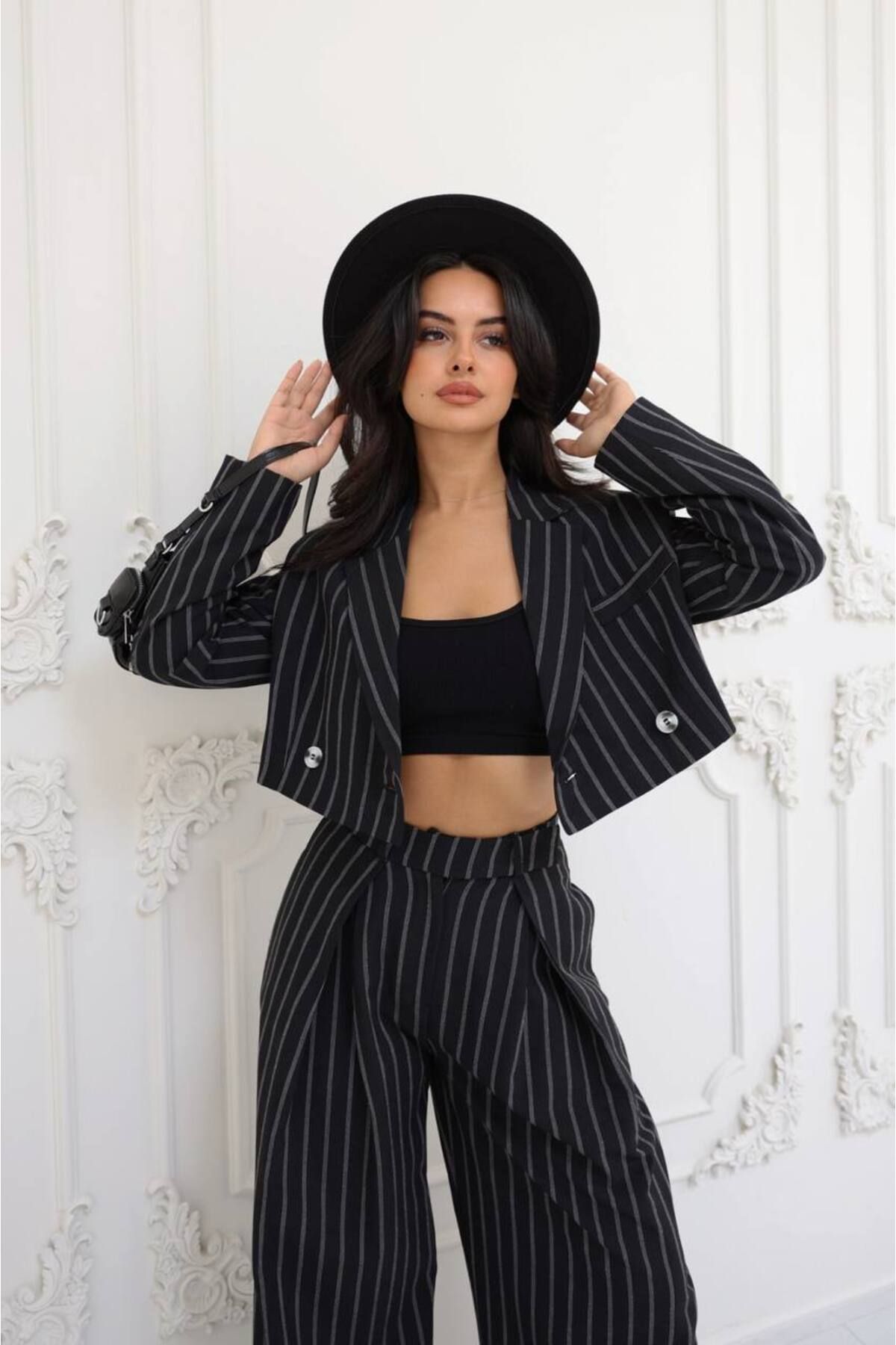 Striped shop palazzo suits