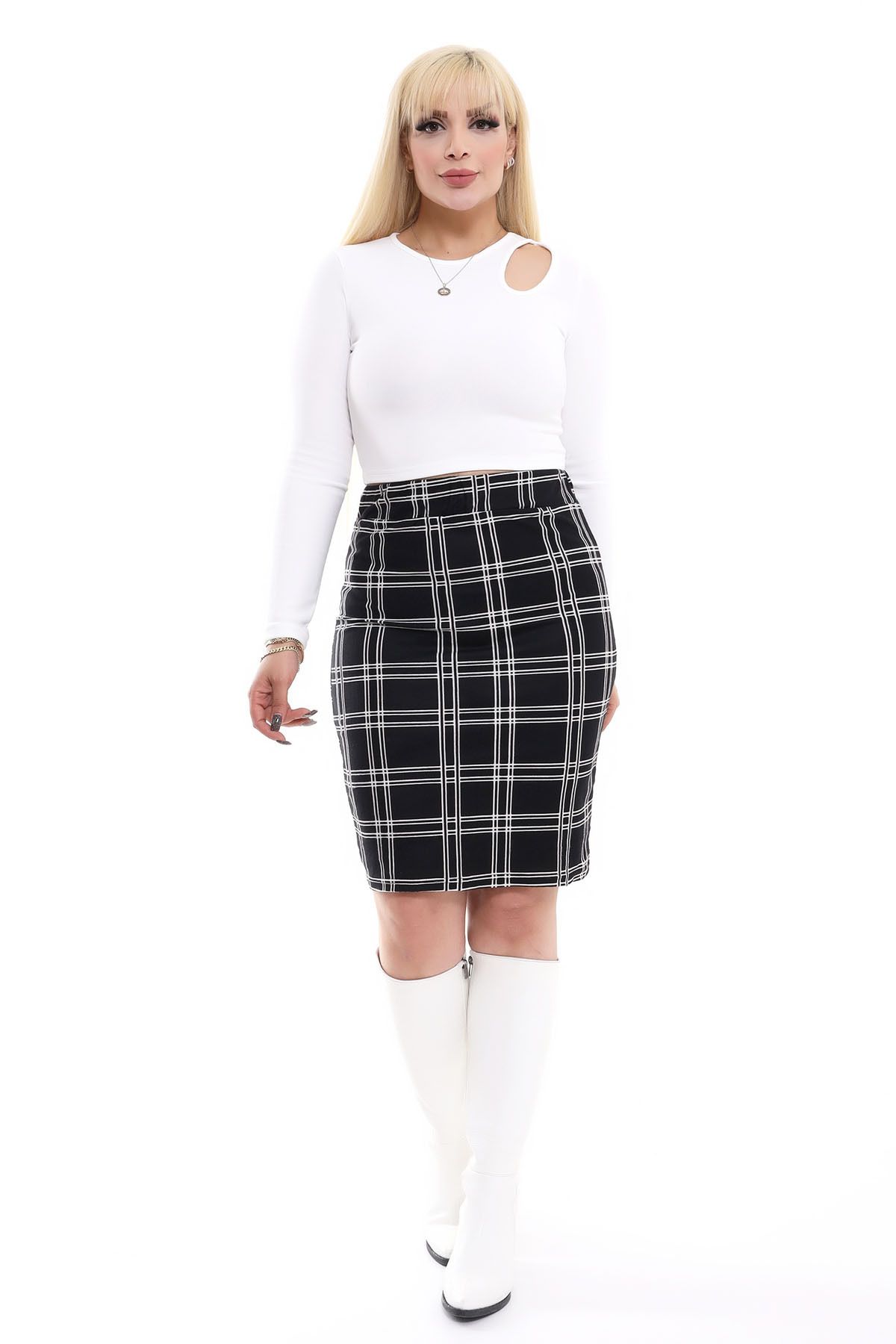 Plus size plaid deals skirt xxl