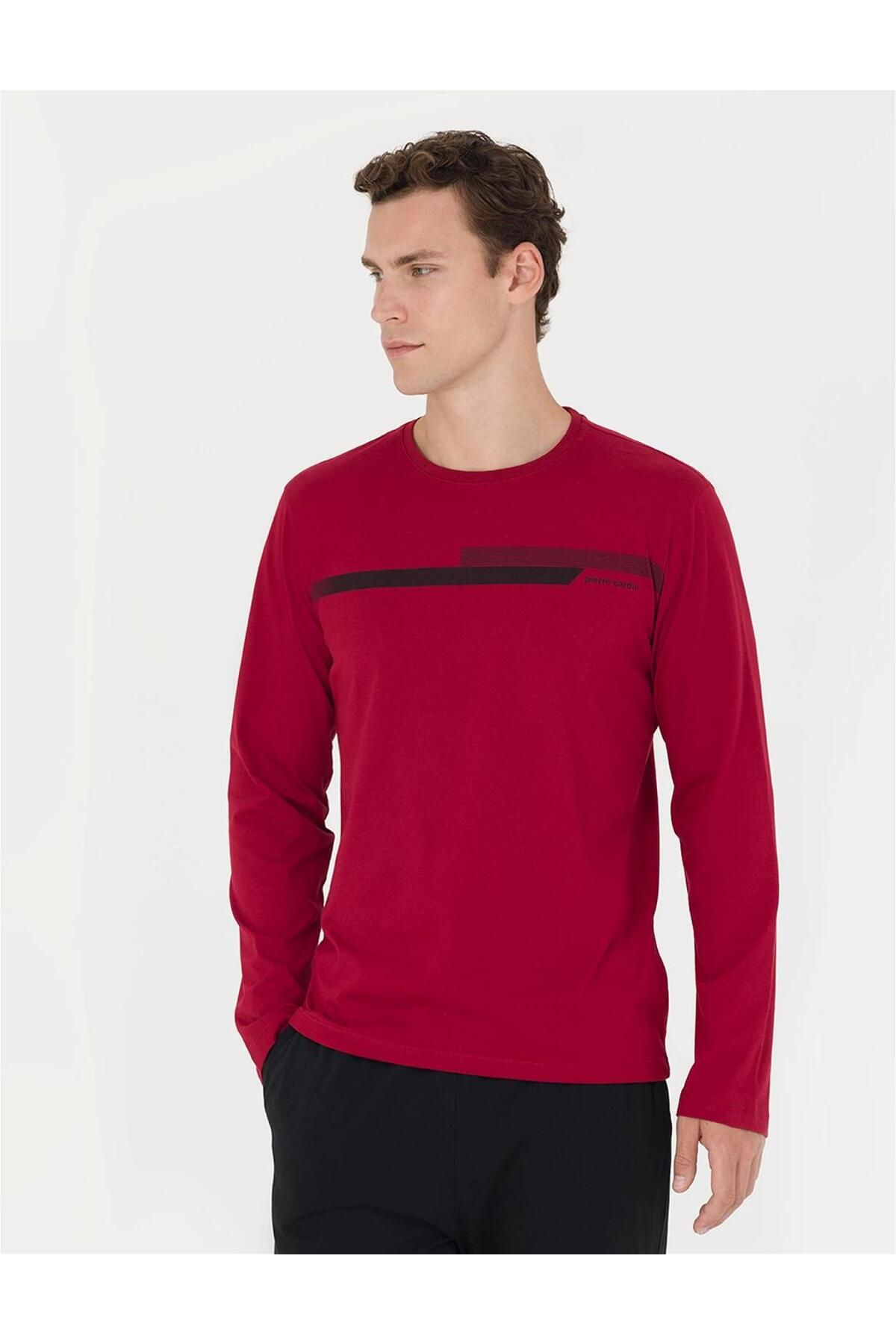 ست پیژامه قرمز مردانه لباس خواب CARDIN 6036 Pierre Cardin