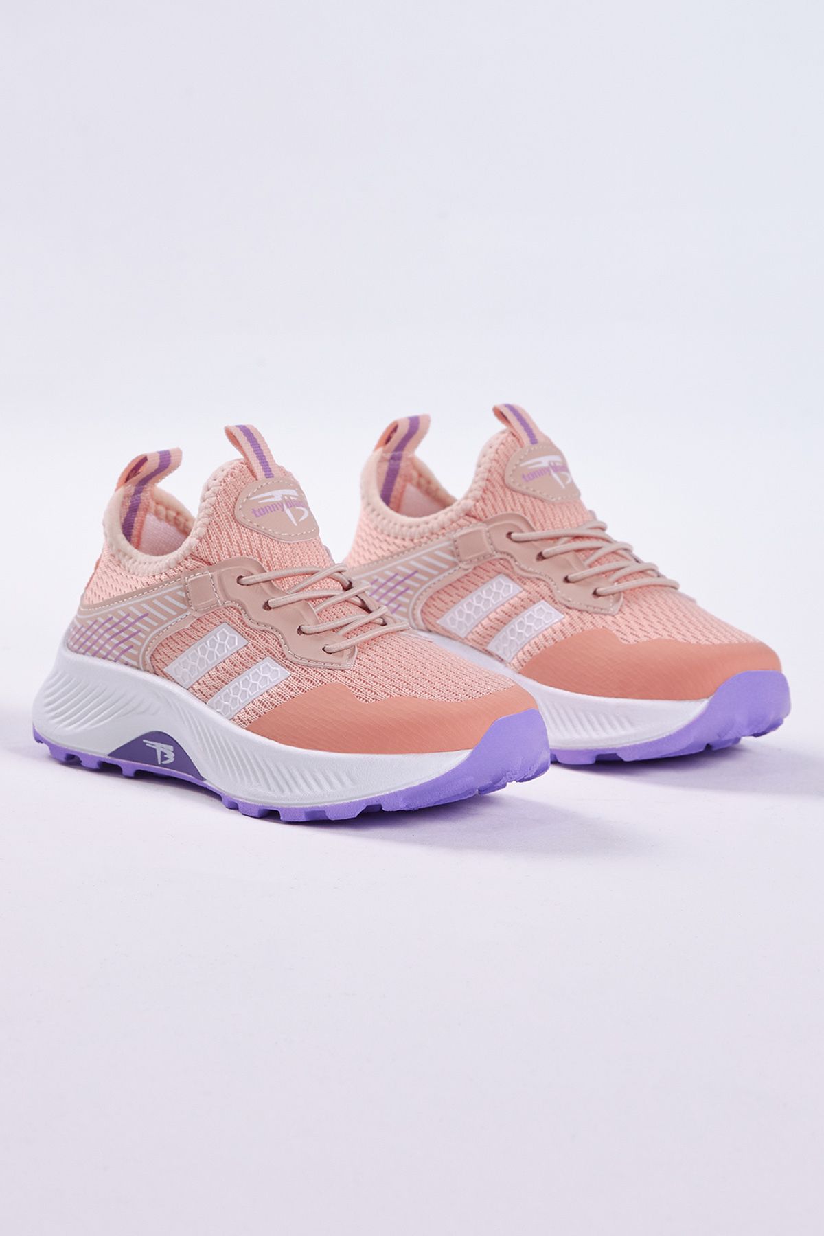 Çocuk Unisex Pudra Lila Rahat Kalıp Nefes Alabilen Kumaş Bağcıklı Sneaker
