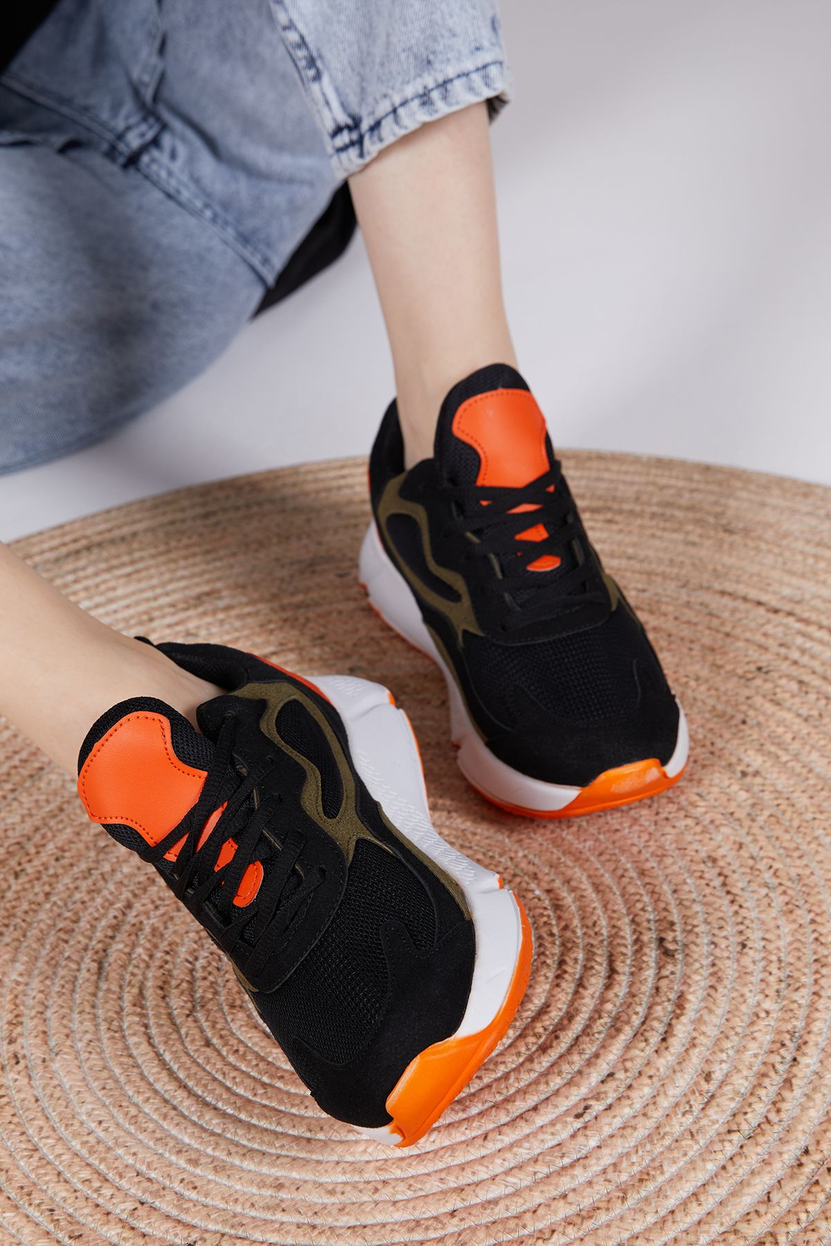 Tonny Black Unisex Black Orange Sports Shoes V2901 Trendyol