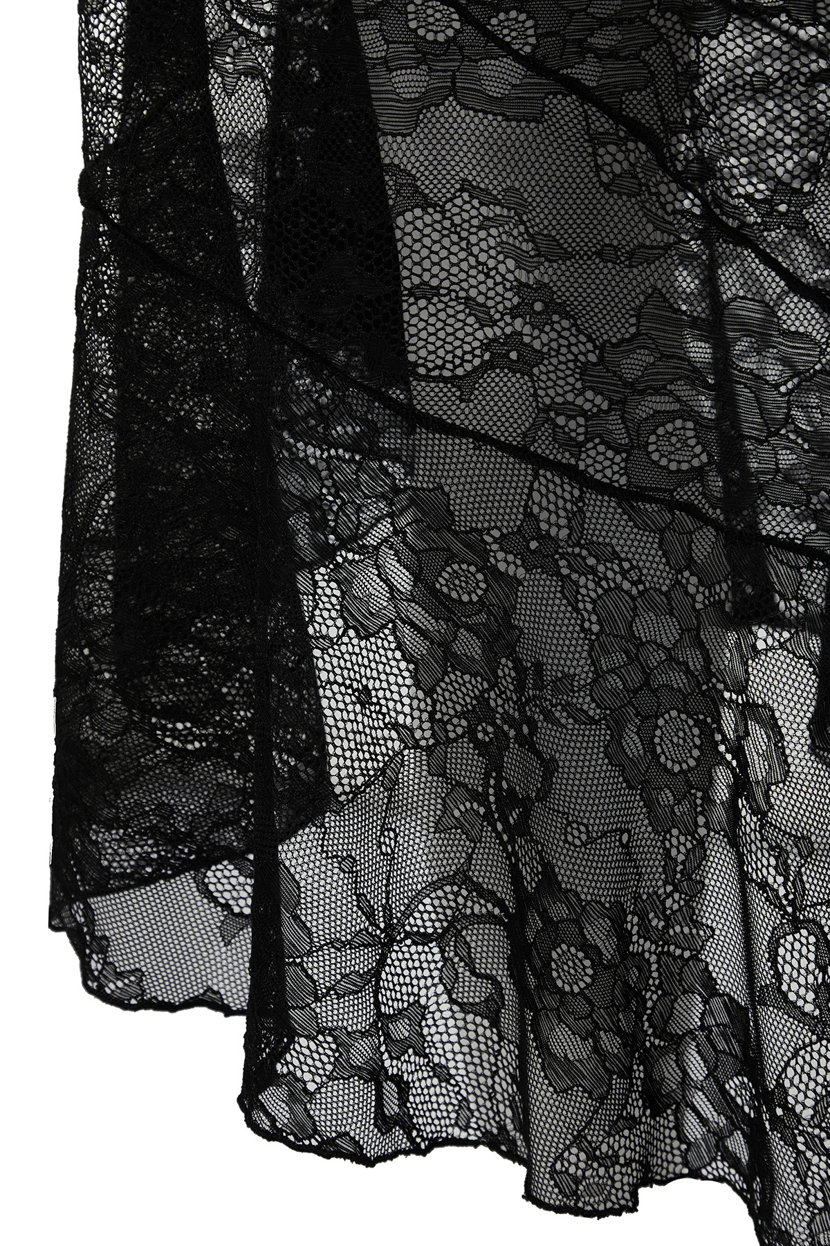 Trendyolmilla  Siyah Asimetrik Midi Astarlı Dantel Örme Etek TWOAW24ET00331 - Görsel 7