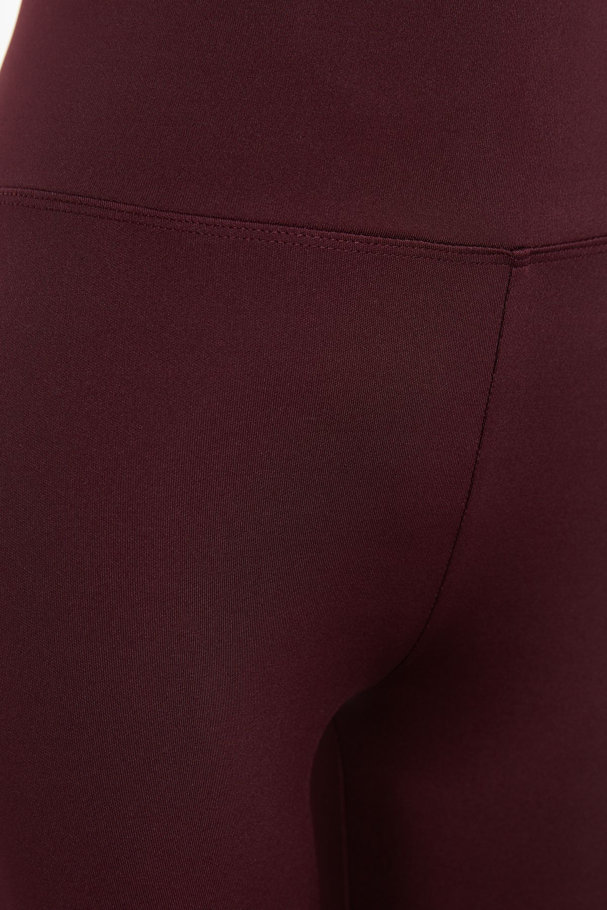 Trendyol Collection-Sötét cseresznye széles derékú rugalmas extra helyreállító teljes hosszúságú kötött sport leggings TWOAW21TA0029 7