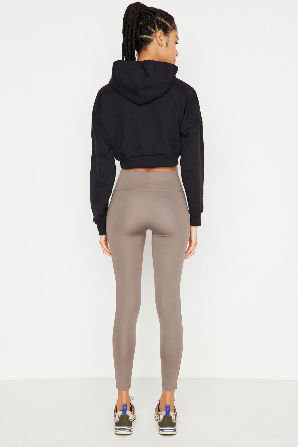 Trendyol Collection-Jambiere de sport tricotate pe lungime întreagă, elastică cu talie lată de nurcă TWOAW21TA0029 5