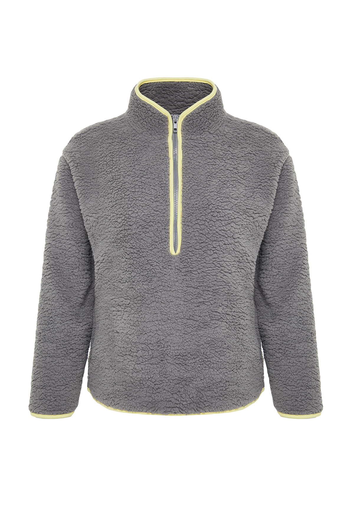 Trendyolmilla  Gri Peluş Örme Spor Sweatshirt THMAW23SW00021 - Görsel 10