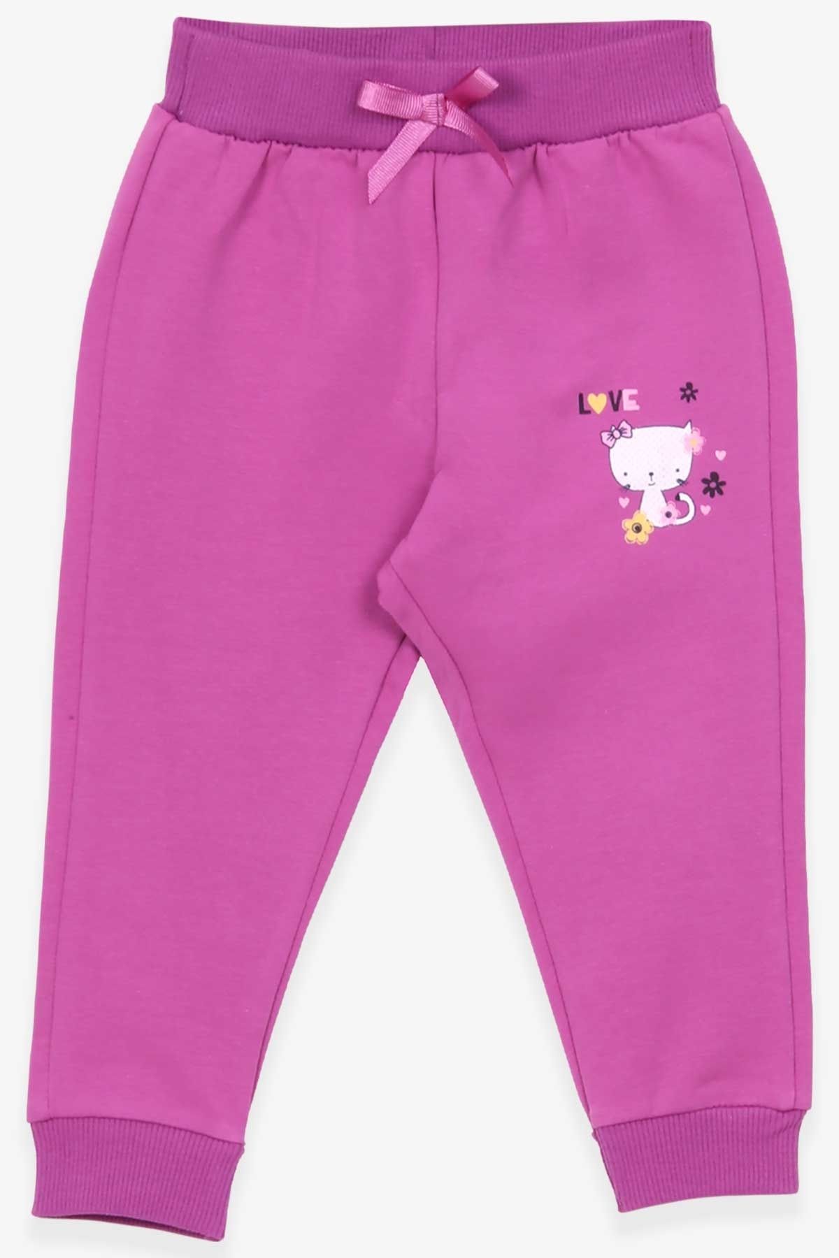 Breeze Baby Girl Sweatpants Cat Printed 6 Months-2 Years, Lilac