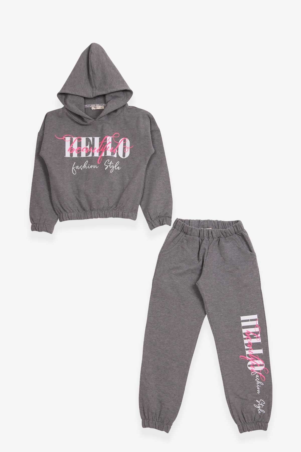Breeze Girl s Tracksuit Set Glitter Text Printed 8 14 Years Dark