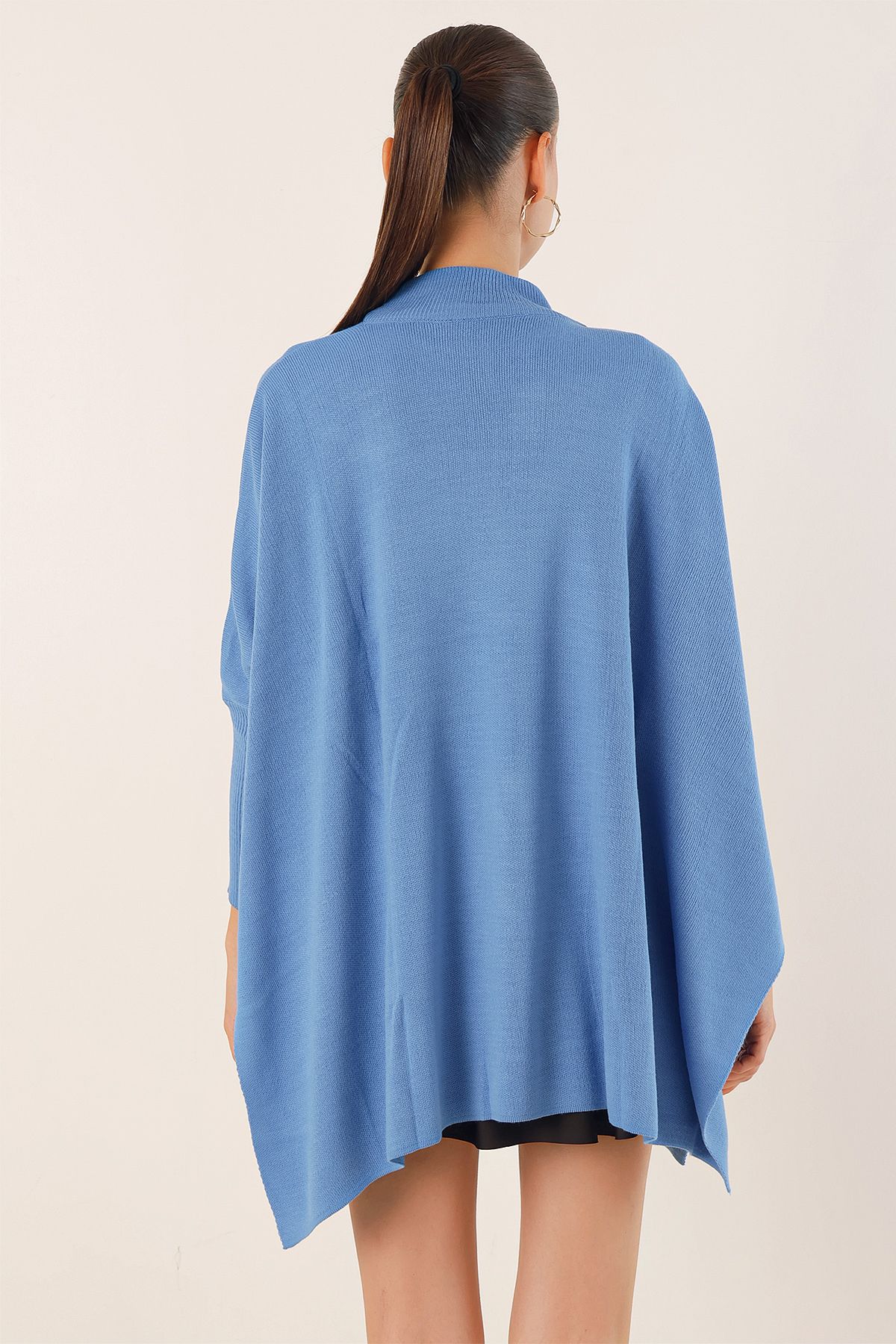 Light blue poncho sweater discount