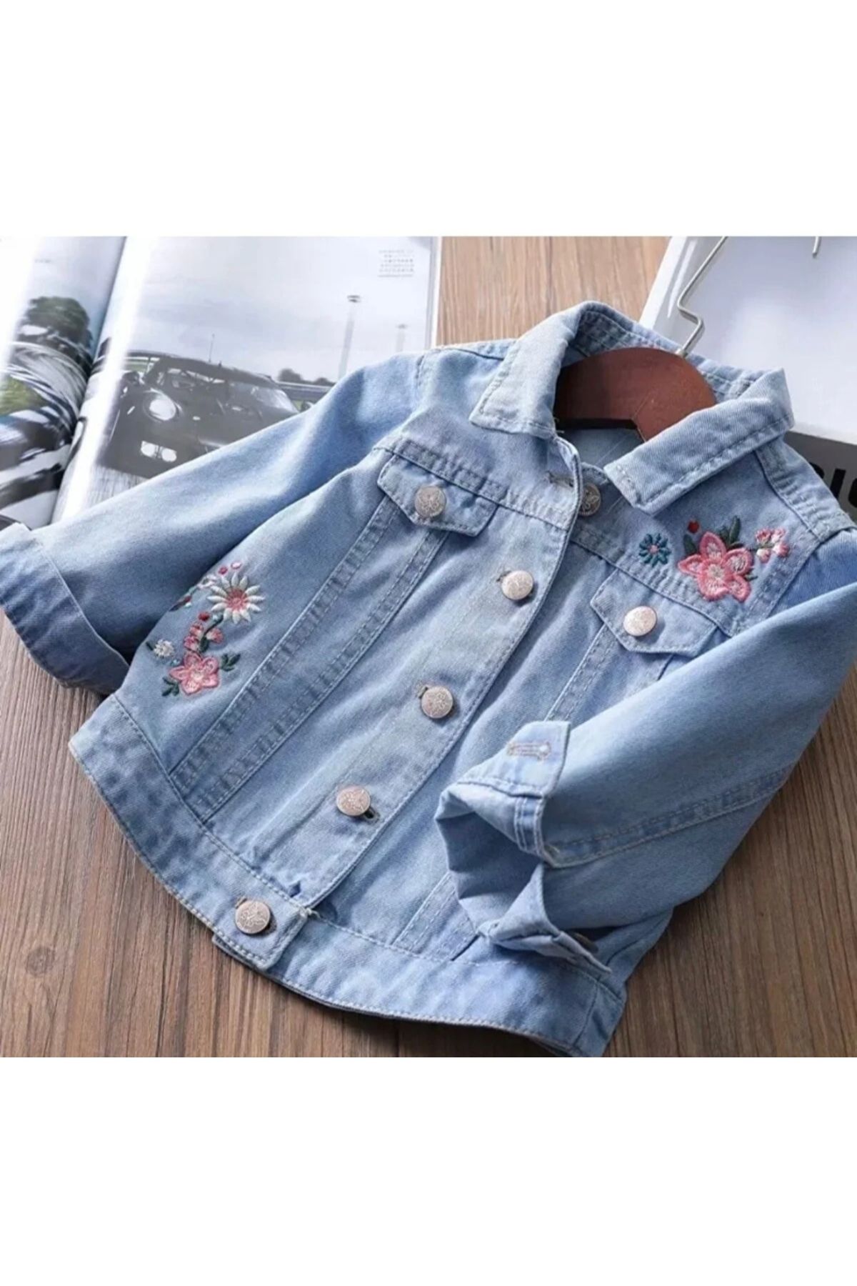 Girls embroidered hotsell denim jacket