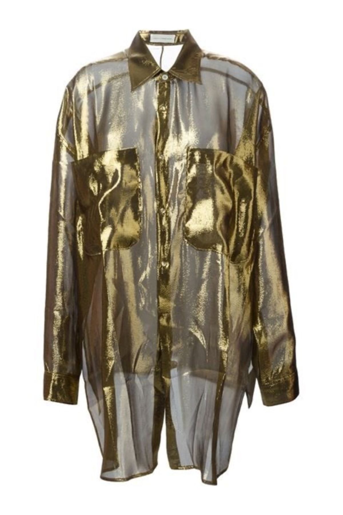 Mert Erkan پیراهن تونیک طراحی جیب شفاف طلا