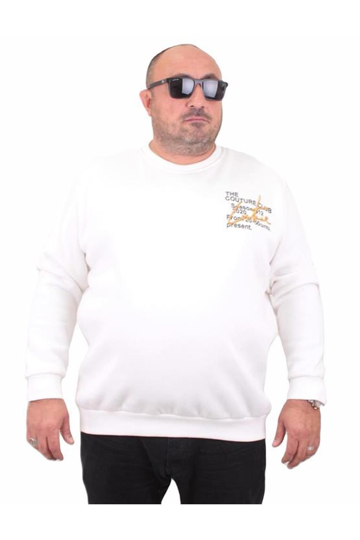 Starbattal-Ανδρικό μεγάλο μέγεθος Crew Neck Sweat Conture Club 23203 ECRU 1