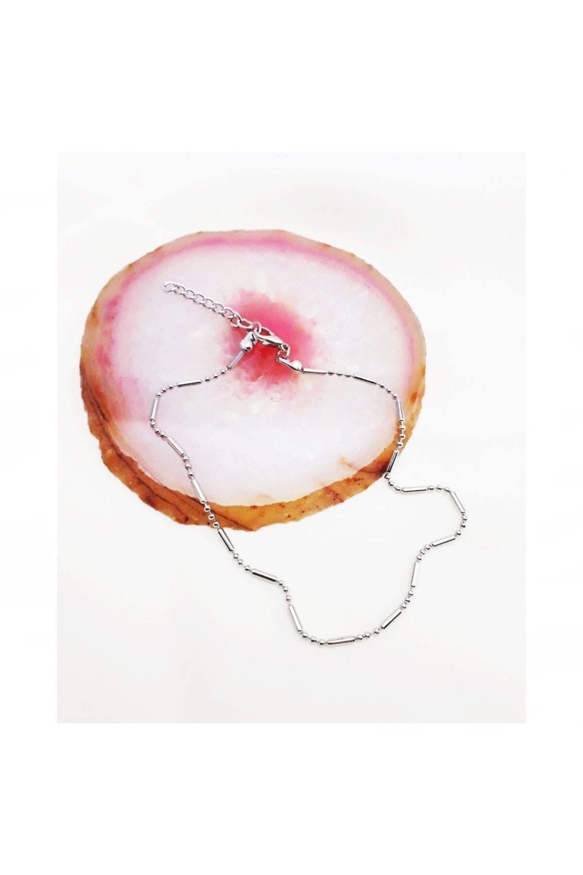 Bijustore Gümüş Renk Kadın Sosis Zincir Halhal