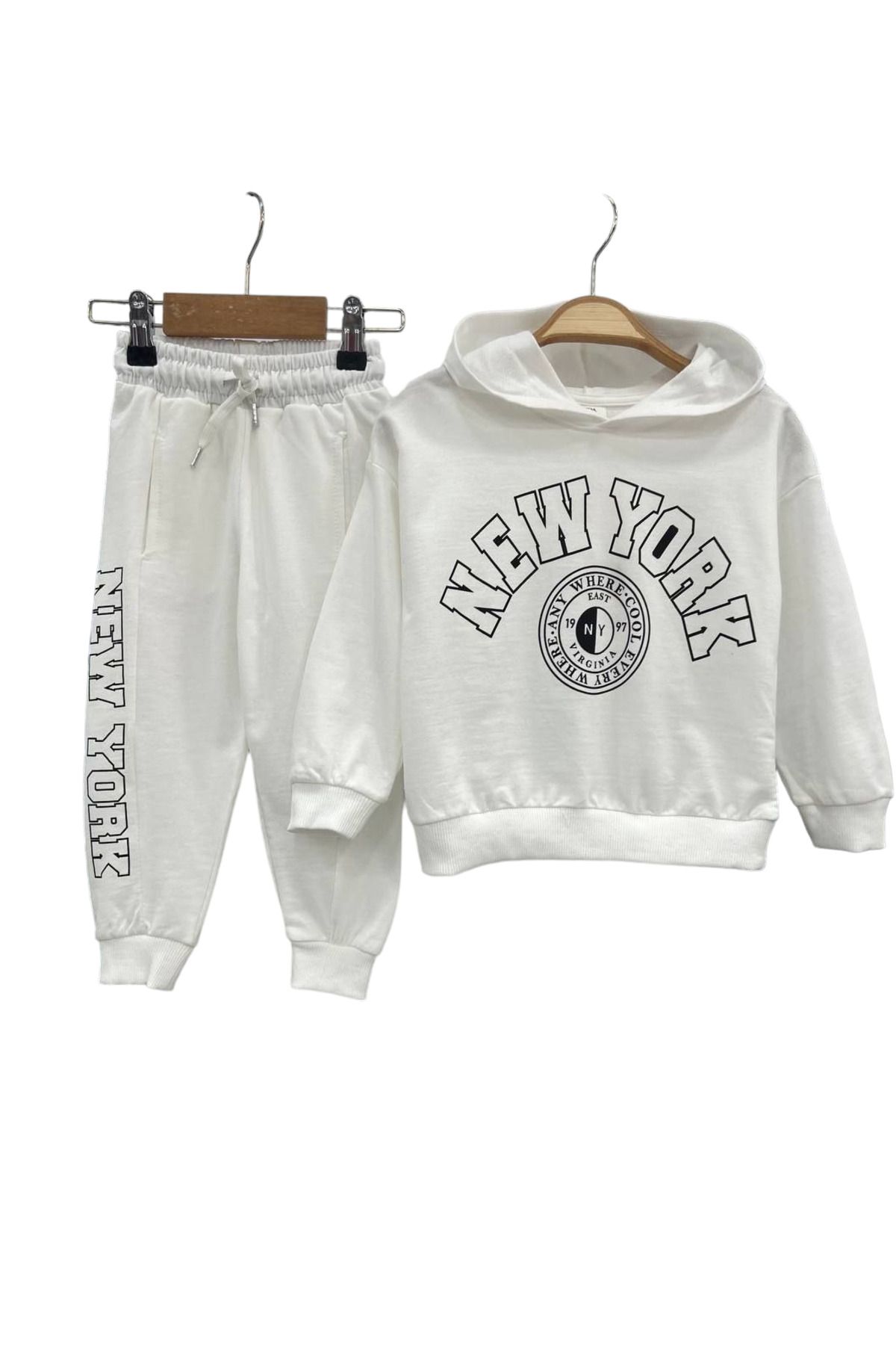 Lolliboomkids Unisex Kids White Color Bottom Top Tracksuit Set New