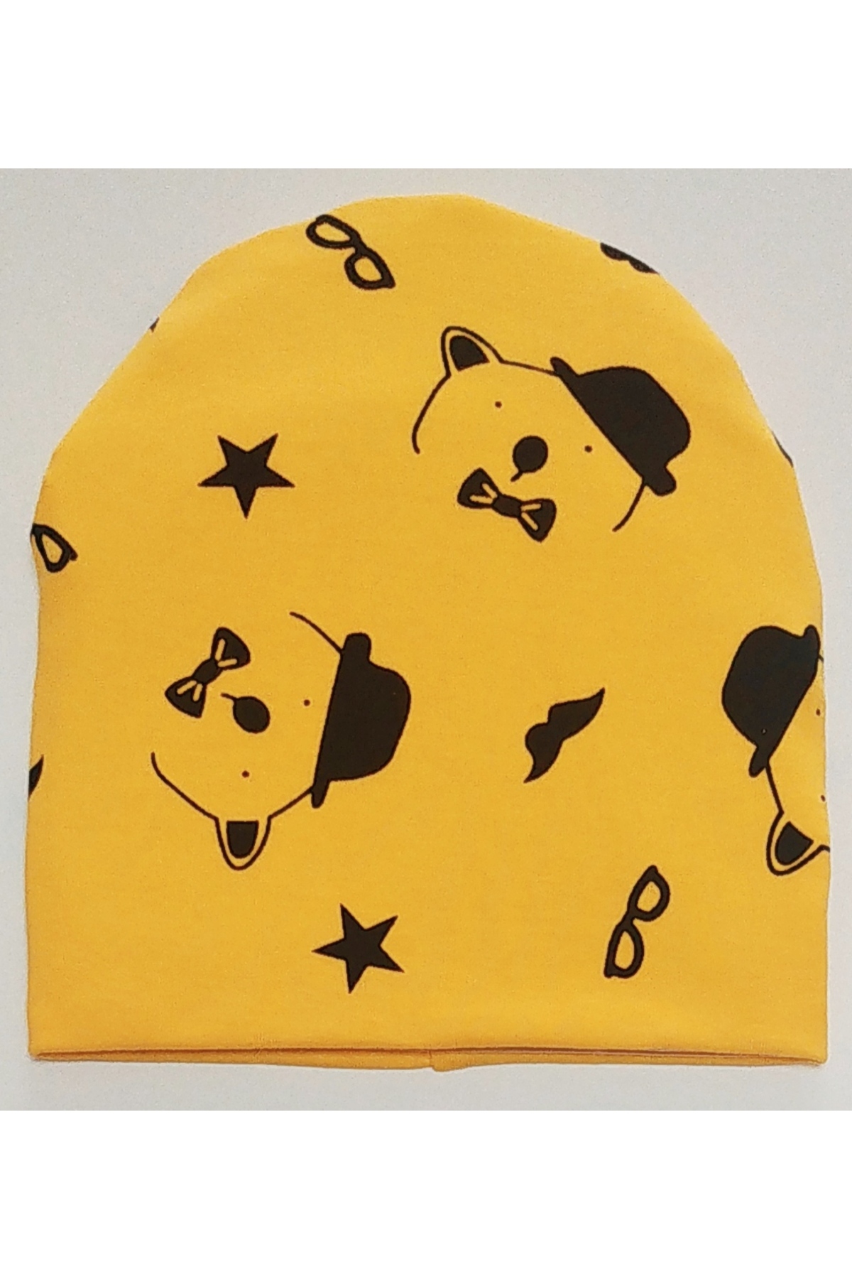 Double-Layer Combed Cotton Interlock Baby Children's Beanie (Teddy Bear with hat)