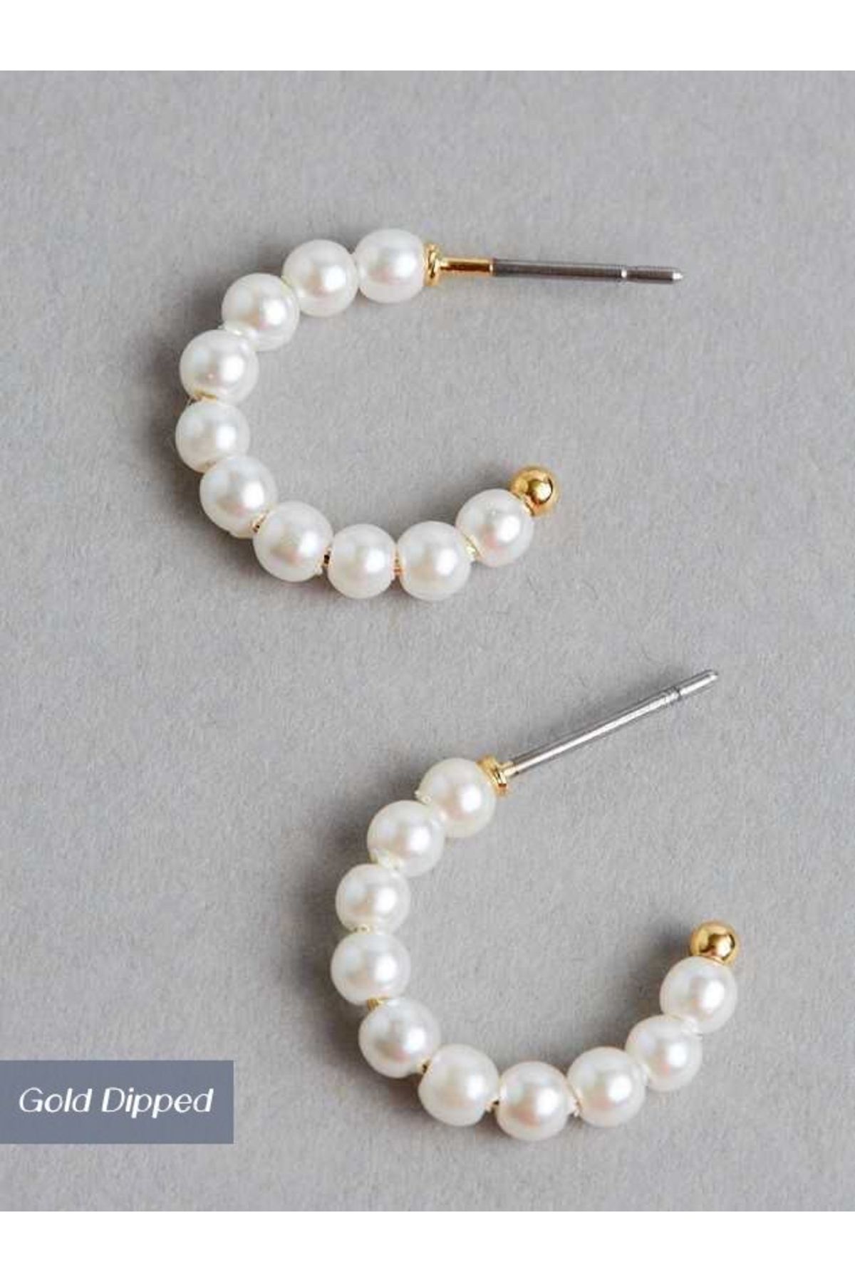 White shop moti earrings