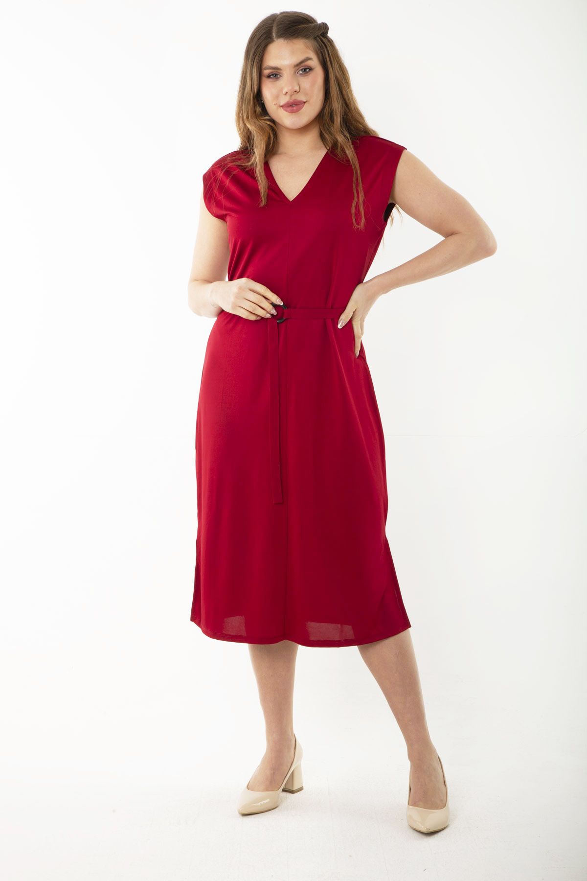 Burgundy jersey dress hot sale