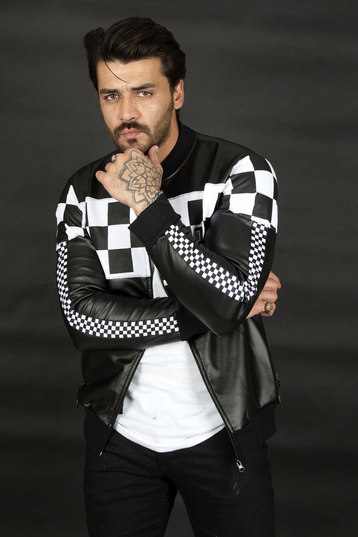 کاپشن مردانه سفید DeepSea | DAVEK2100182 اورجینال - تصویر 2