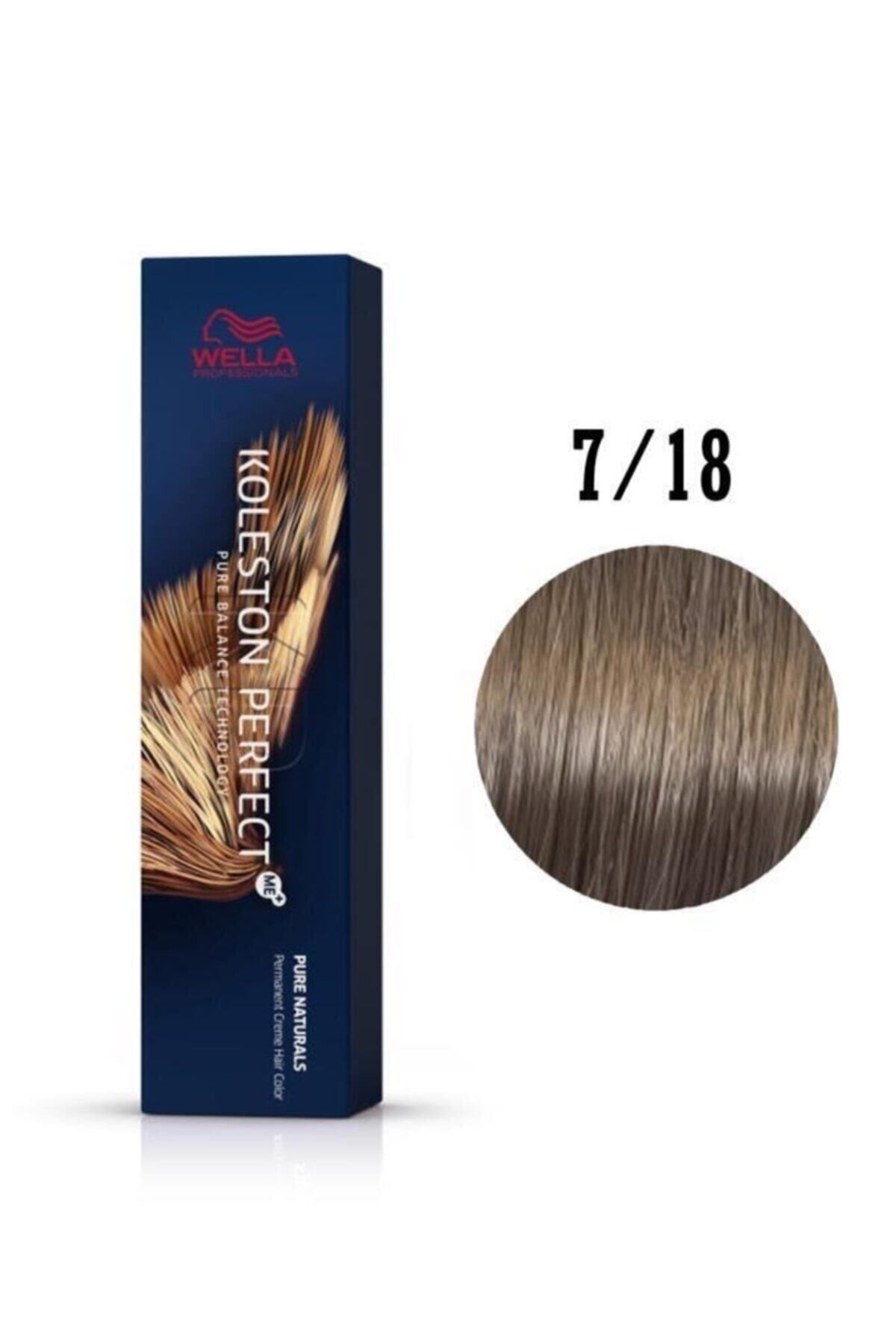 رنگ مو زرد مردانه و زنانه Koleston Perfect 7 18 خاکستر میانی کمال پرفرکتور 60ml gruz415 Wella