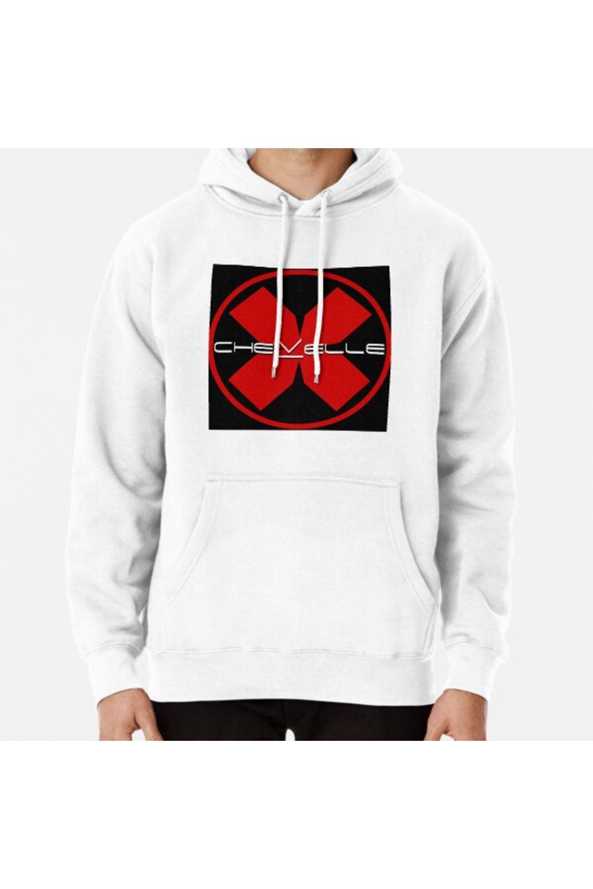 ZOKAWEAR Logo Band Chevelle Music Tour White Hooded Sweatshirt