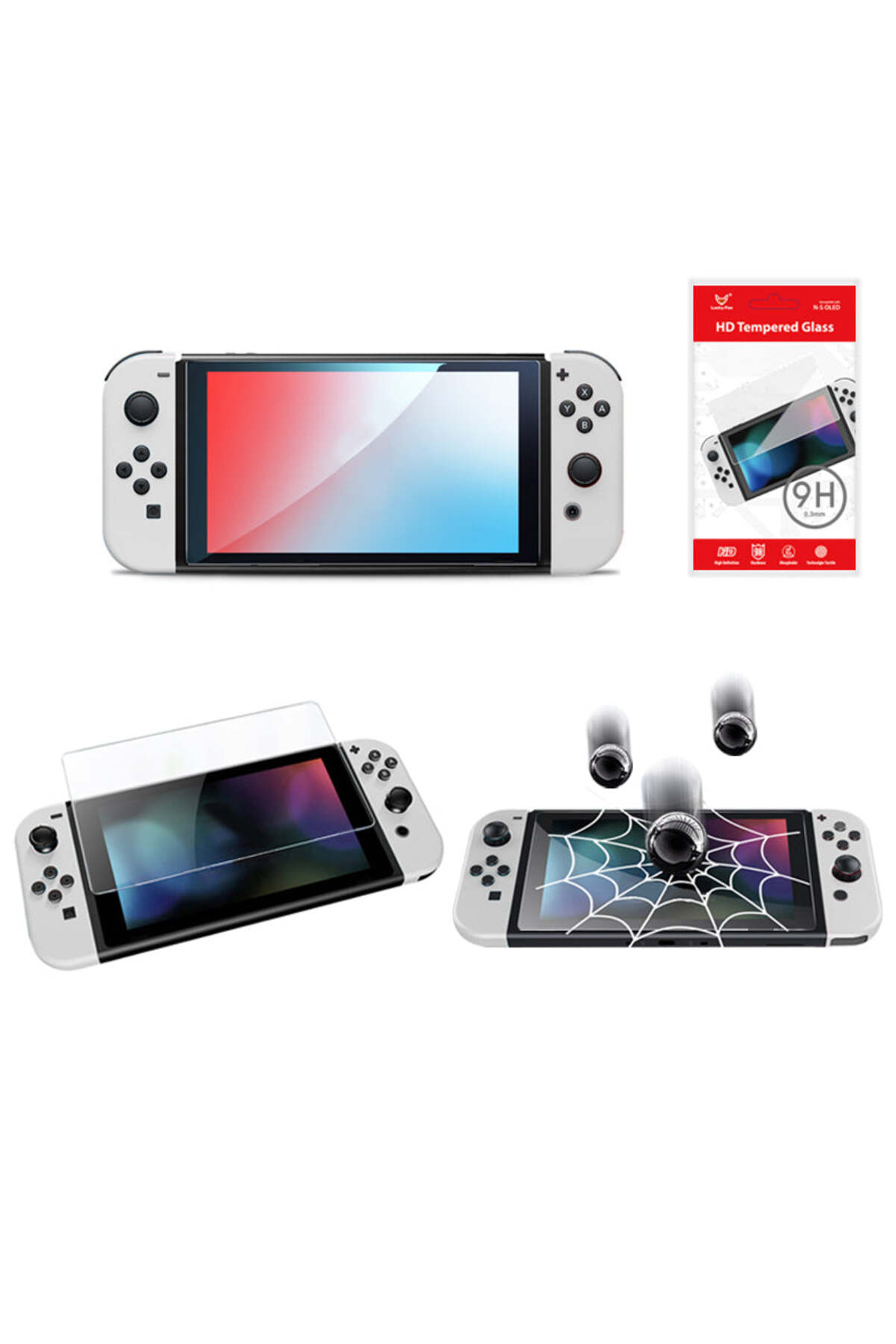Lucky Fox Nintendo Switch Oled Temperli Ekran Koruma Camı 3
