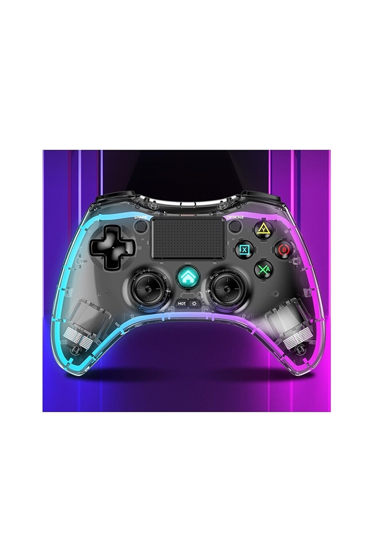 Playstation 4 Rgb Led Işıklı Kablosuz Joystick Gamepad Oyun Kolu 7