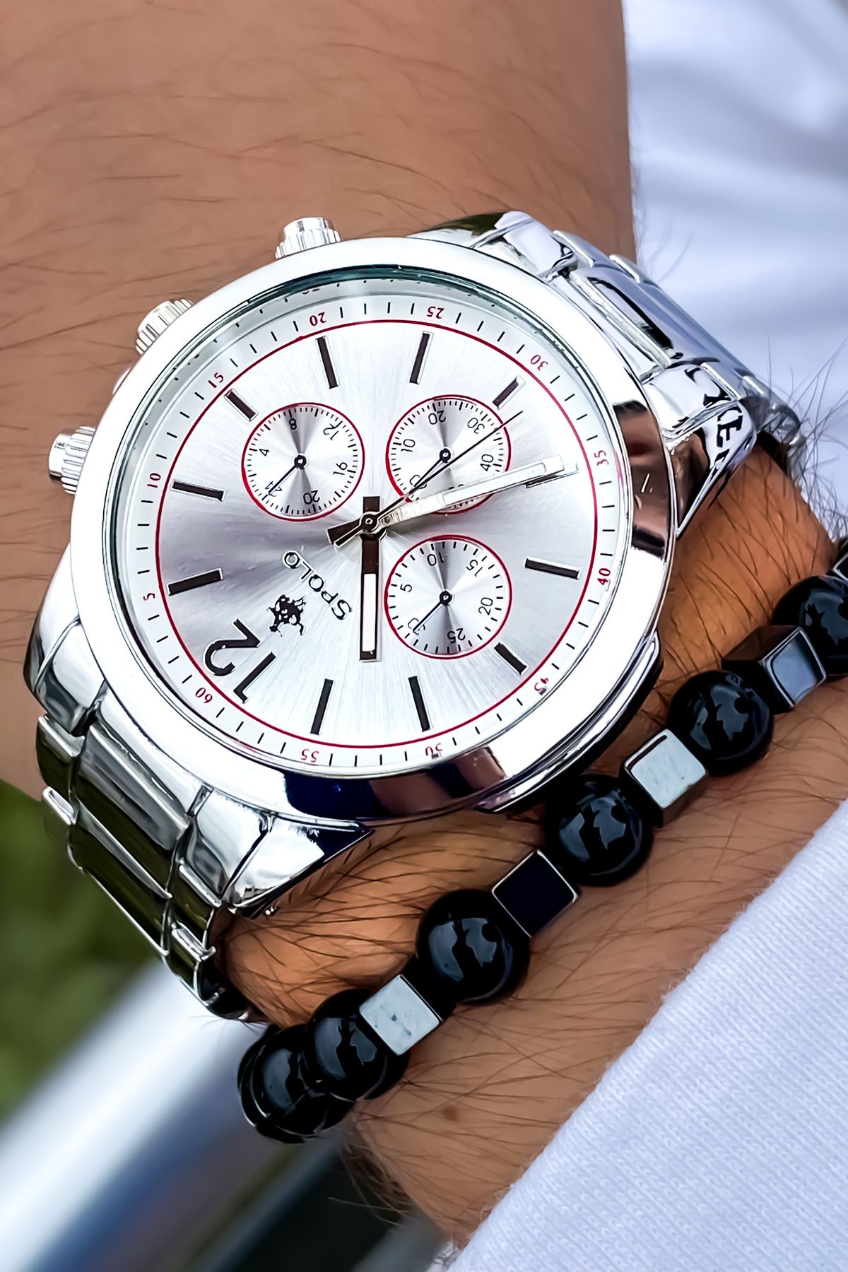 S.POLO Watch Silver colored Plain