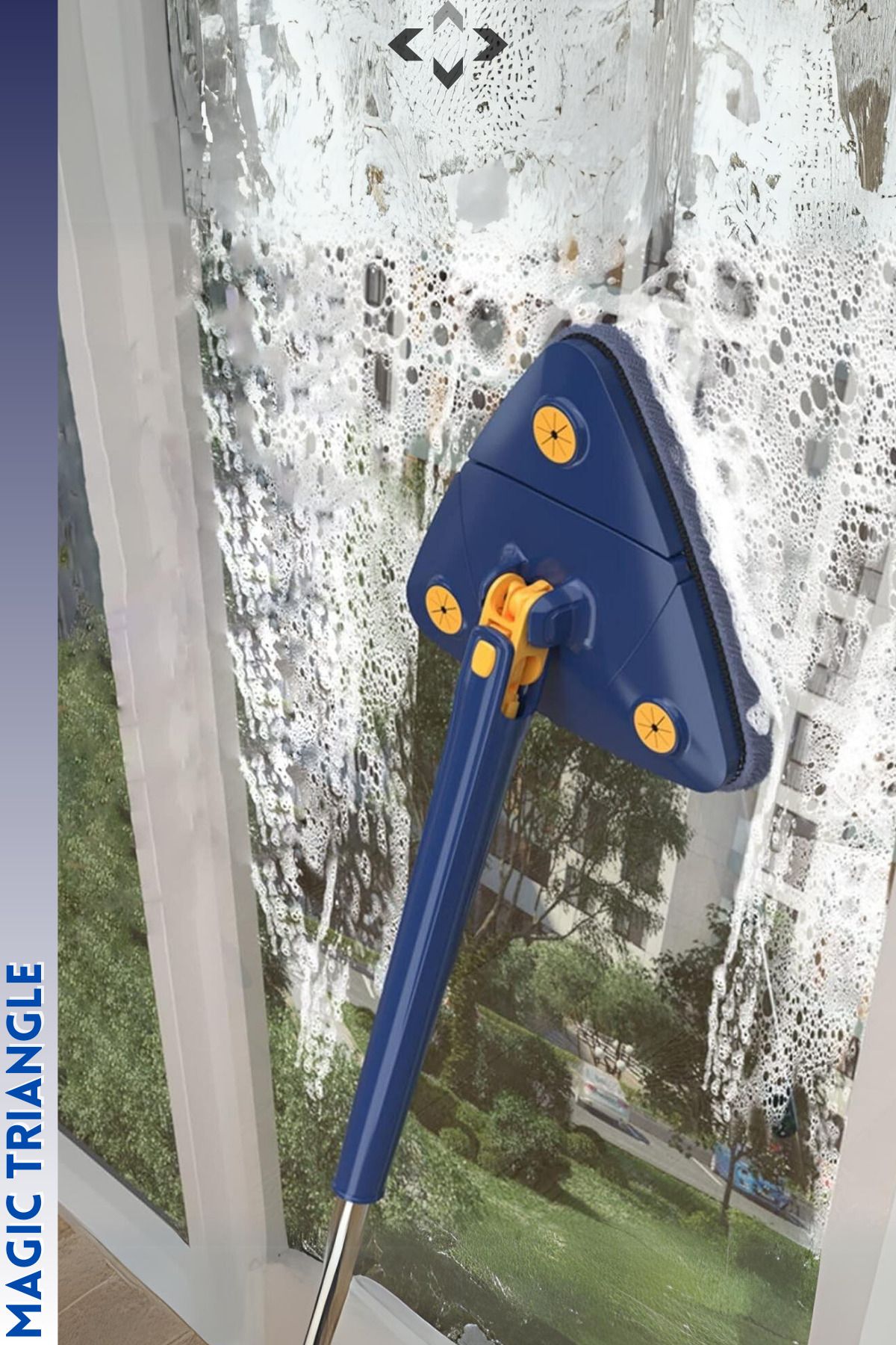 LİGROUND-MAGİC TRIANGLE Magic Triangle 360 Degree Mop Telescopic Mop 100% CLEANING 3