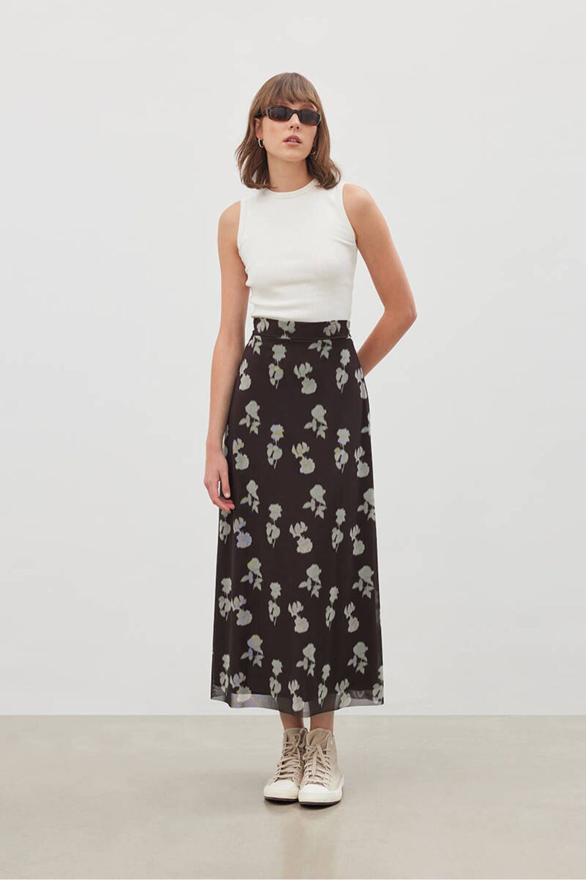 BE BLUE 90S FLORAL TULLE SKIRT Trendyol