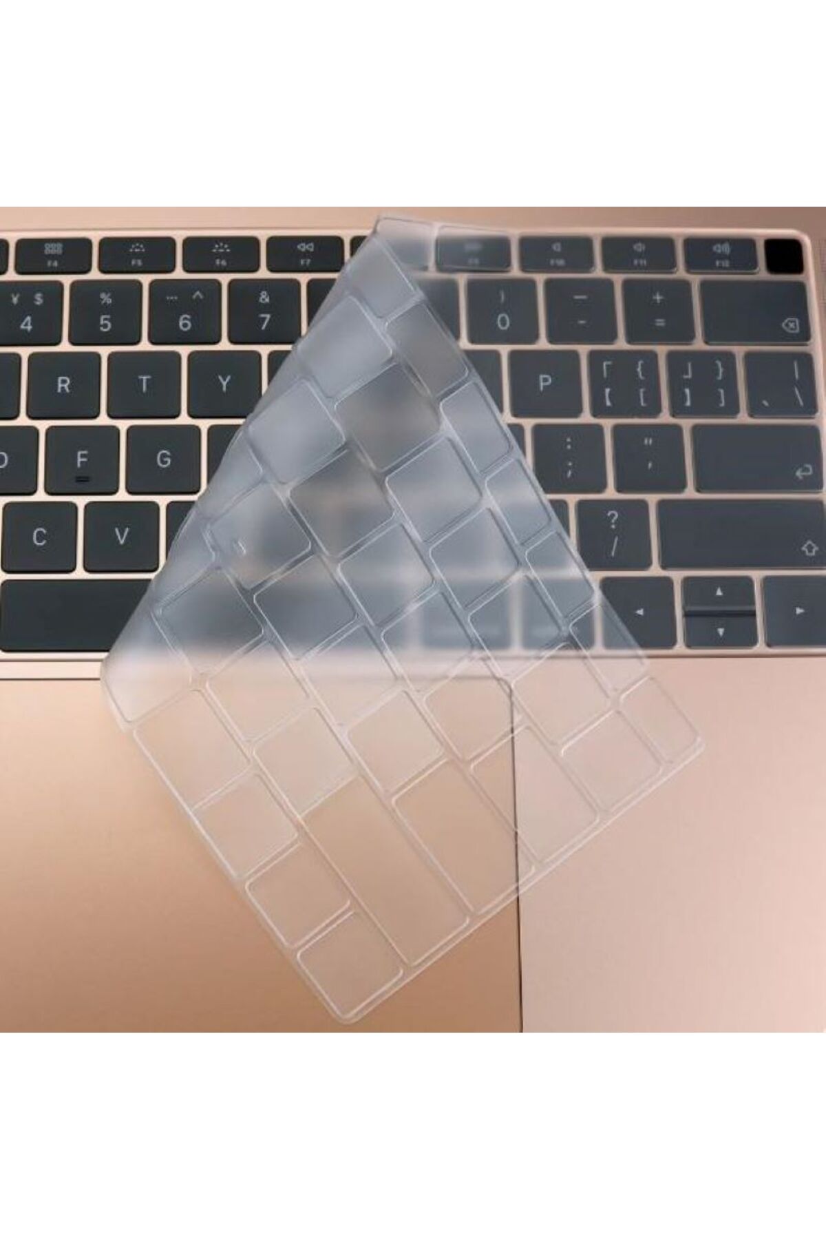 Apple Macbook 13.3 Air A1932 Türkçe Q Klavye Slim Şeffaf Klavye Koruyucu Kılıf 3