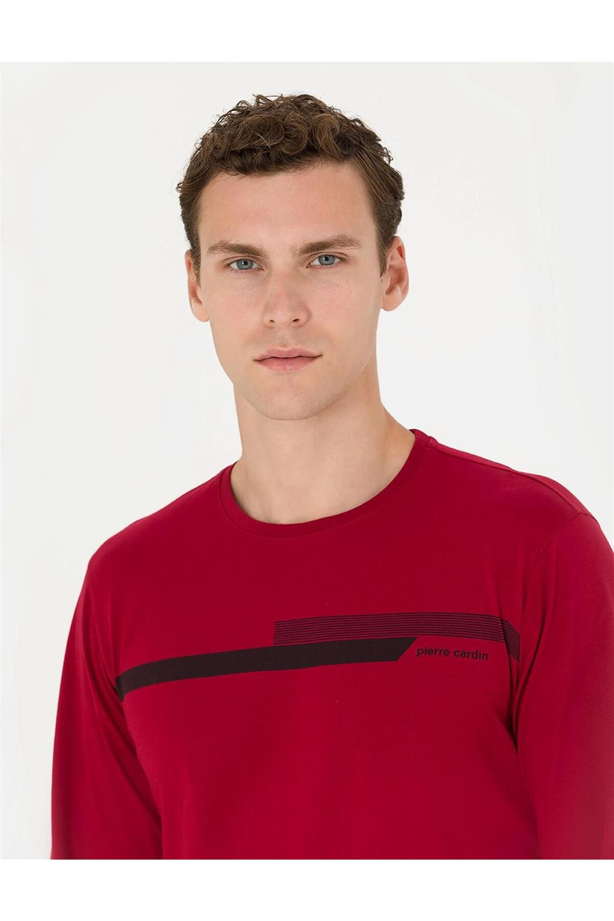 ست پیژامه قرمز مردانه لباس خواب CARDIN 6036 Pierre Cardin