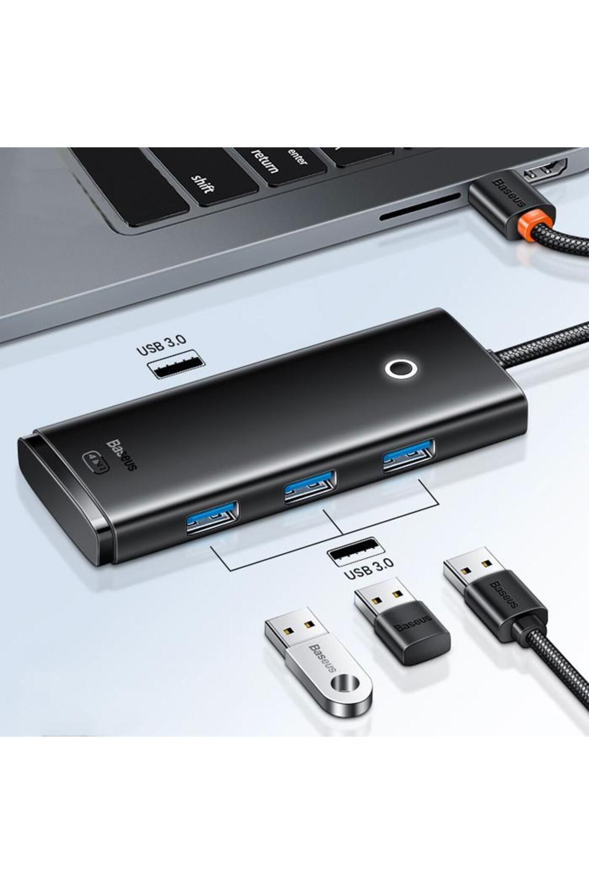 0.25cm 5gbps Veri Aktarım 4 Portlu Type-c To Usb 3.0 Dönüştürücü Çevirici Hub Tak Çalıştır - 2