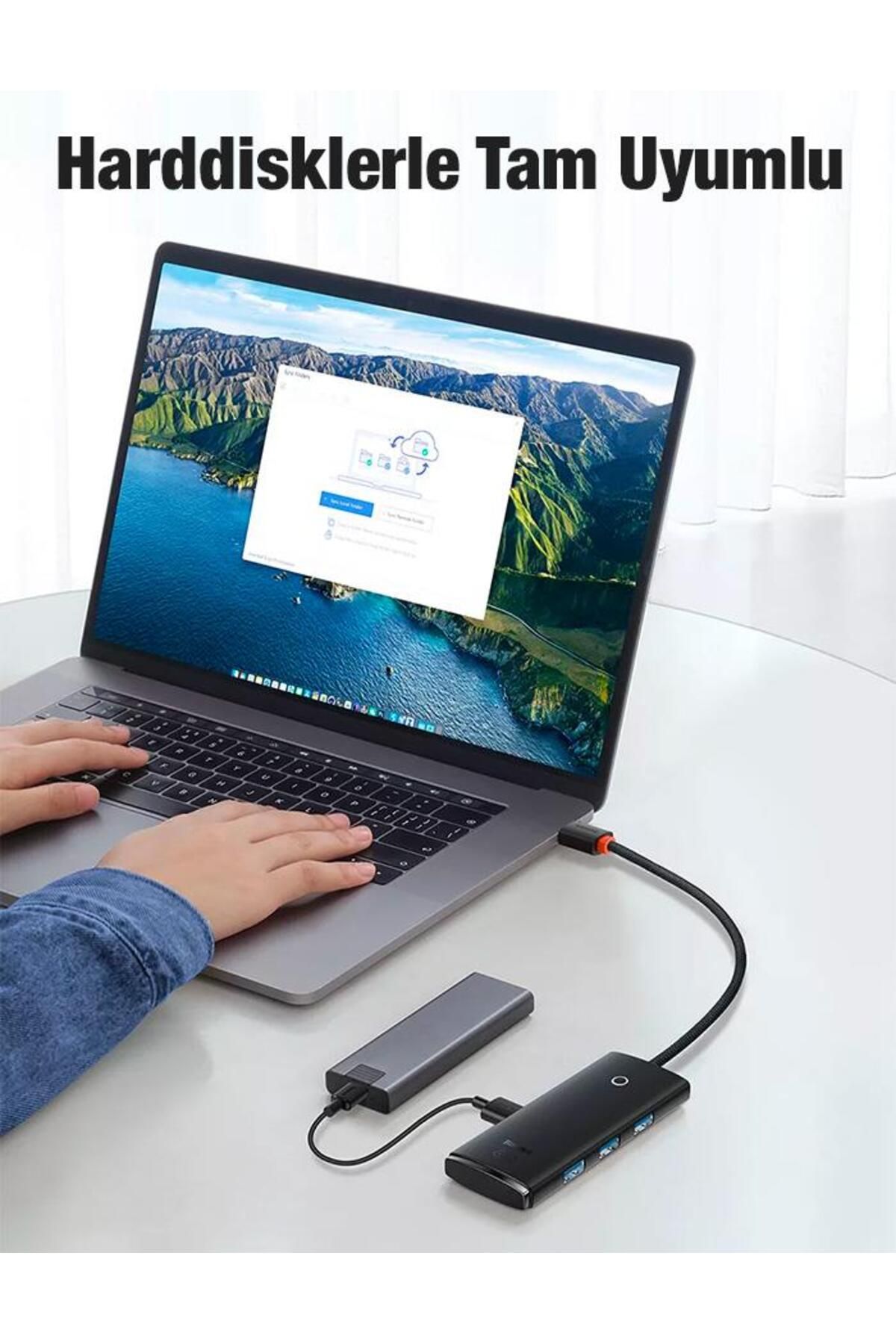 0.25cm 5gbps Veri Aktarım 4 Portlu Type-c To Usb 3.0 Dönüştürücü Çevirici Hub Tak Çalıştır - 3