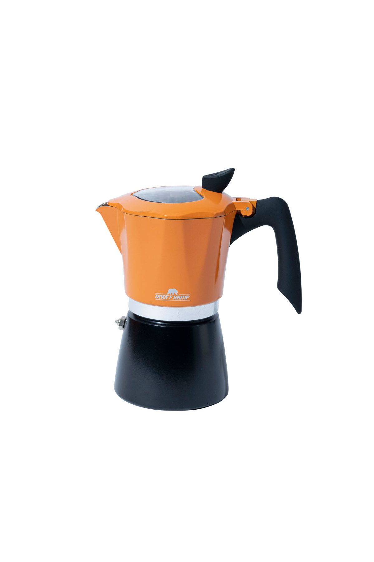 ON OFF KAMP Kahve Potu Moka Pot 300 ML 6 Cup Çift Filtre Sistemi Turuncu