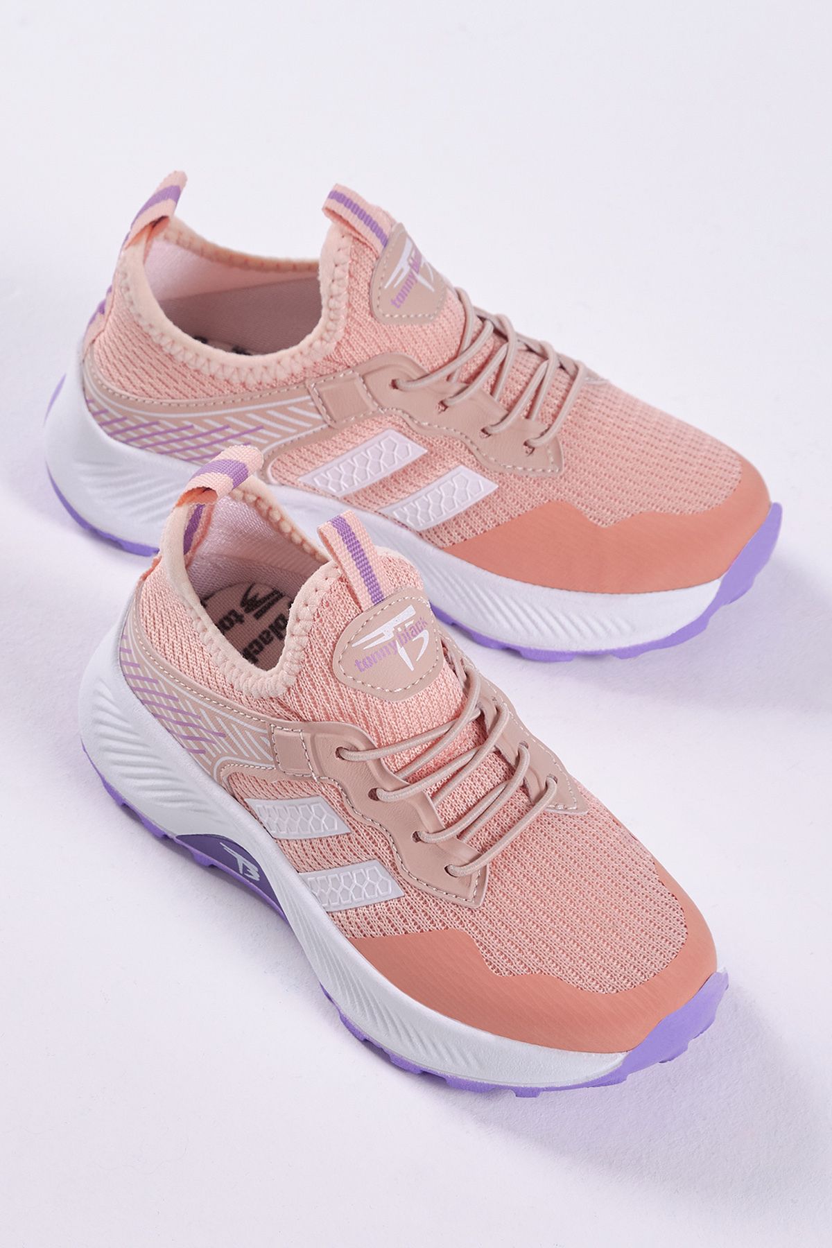 Çocuk Unisex Pudra Lila Rahat Kalıp Nefes Alabilen Kumaş Bağcıklı Sneaker